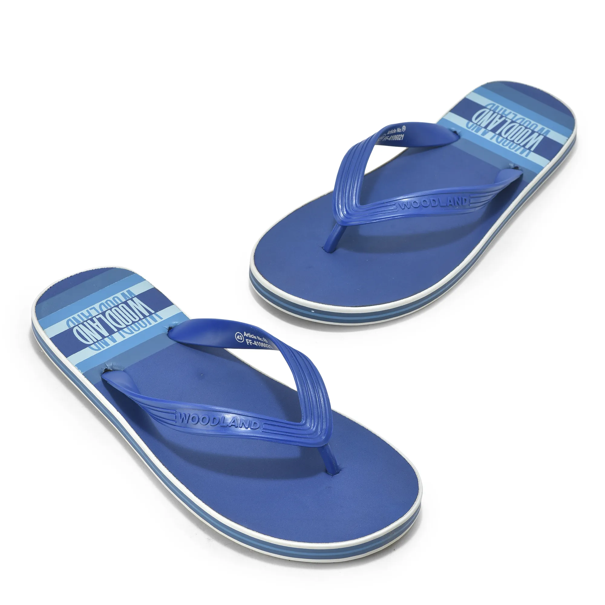 Woodland Men Blue Striped Comfort Flip Flop - Thumbnail 2