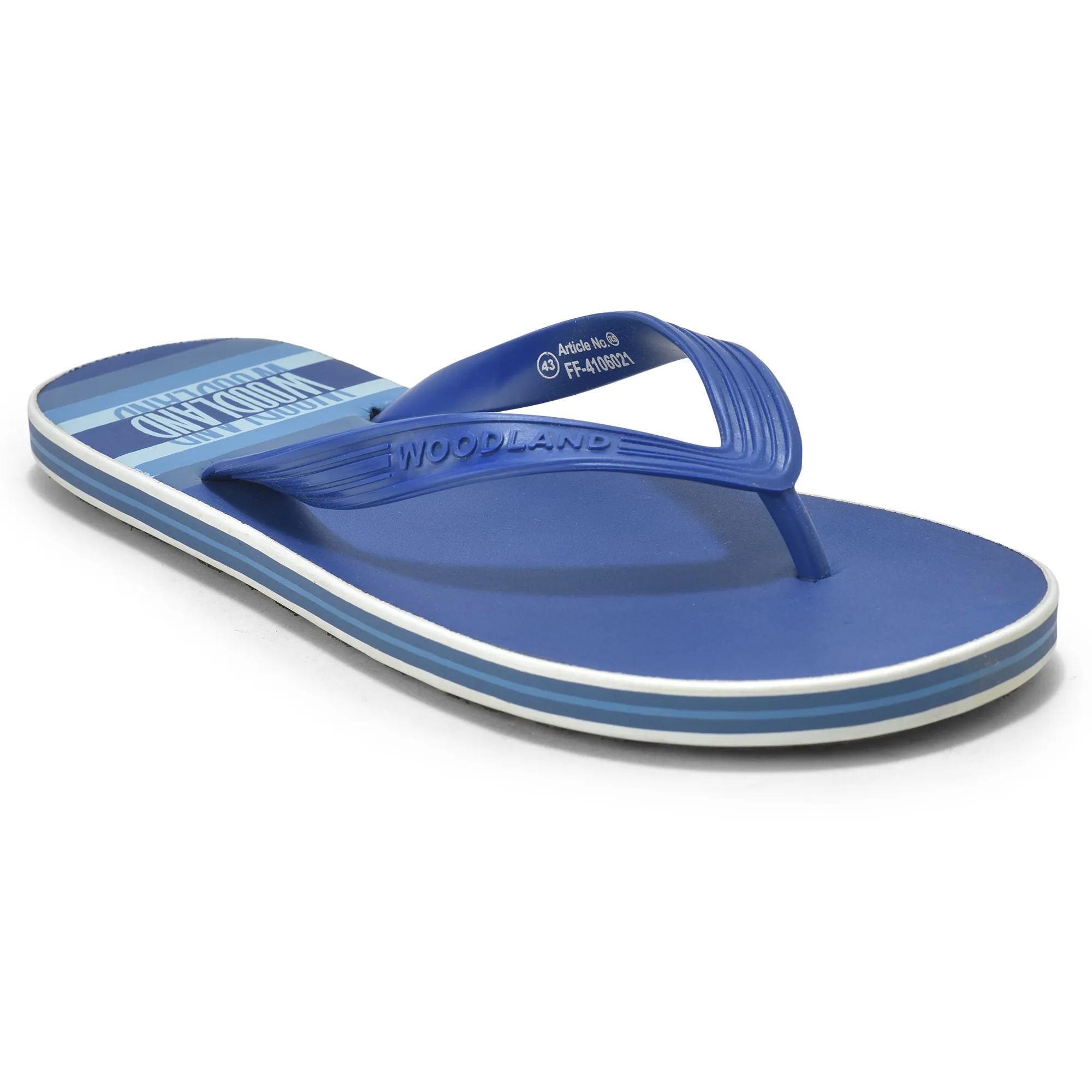 Woodland Men Blue Striped Comfort Flip Flop - Thumbnail 3