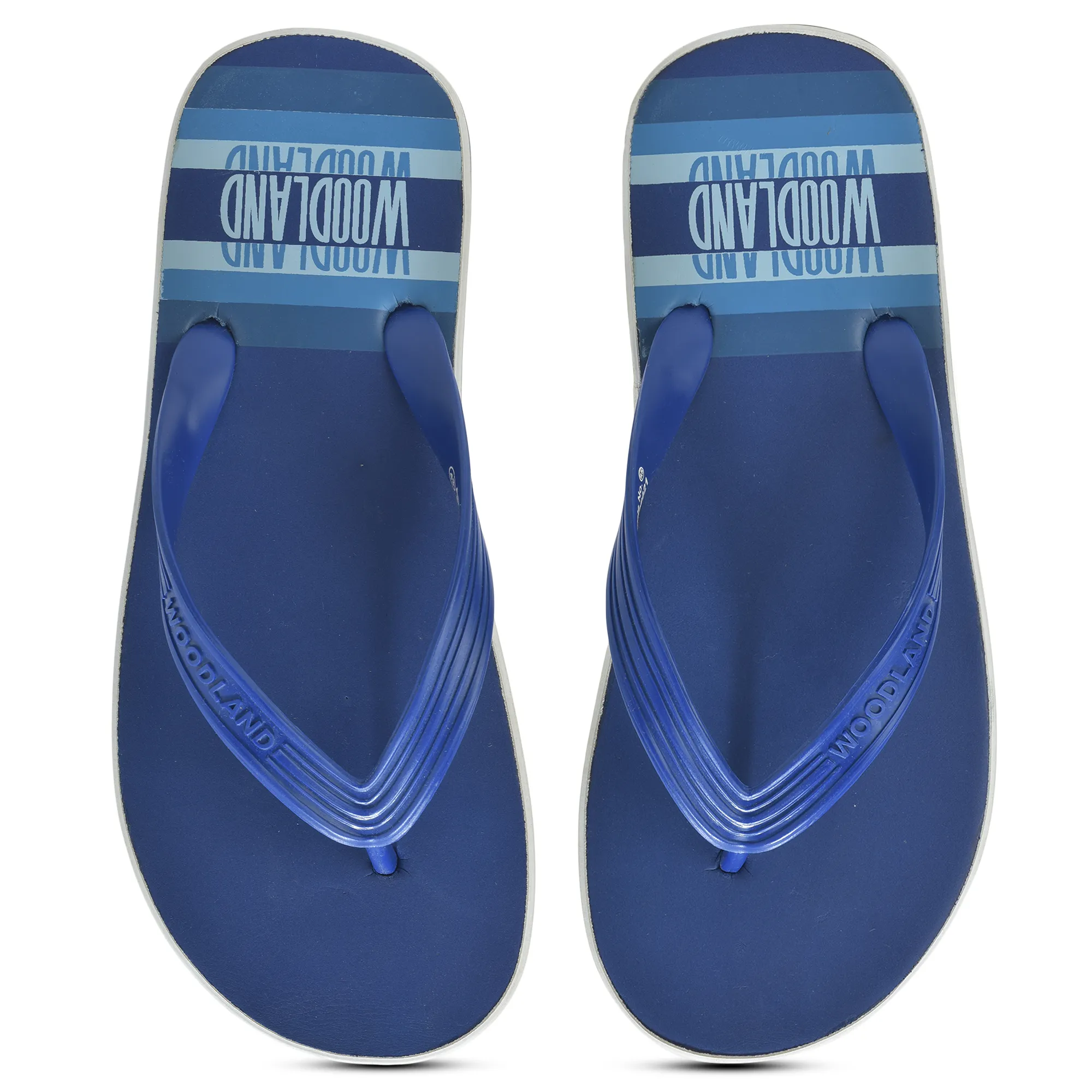 Woodland Men Blue Striped Comfort Flip Flop - Thumbnail 4