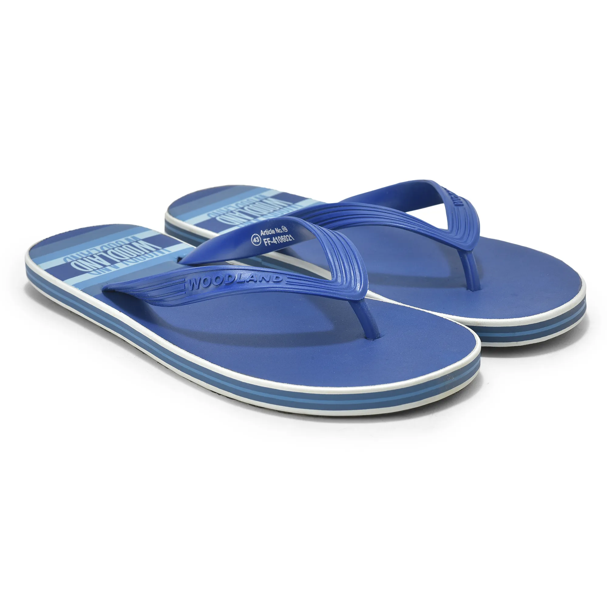 Woodland Men Blue Striped Comfort Flip Flop - Thumbnail 7