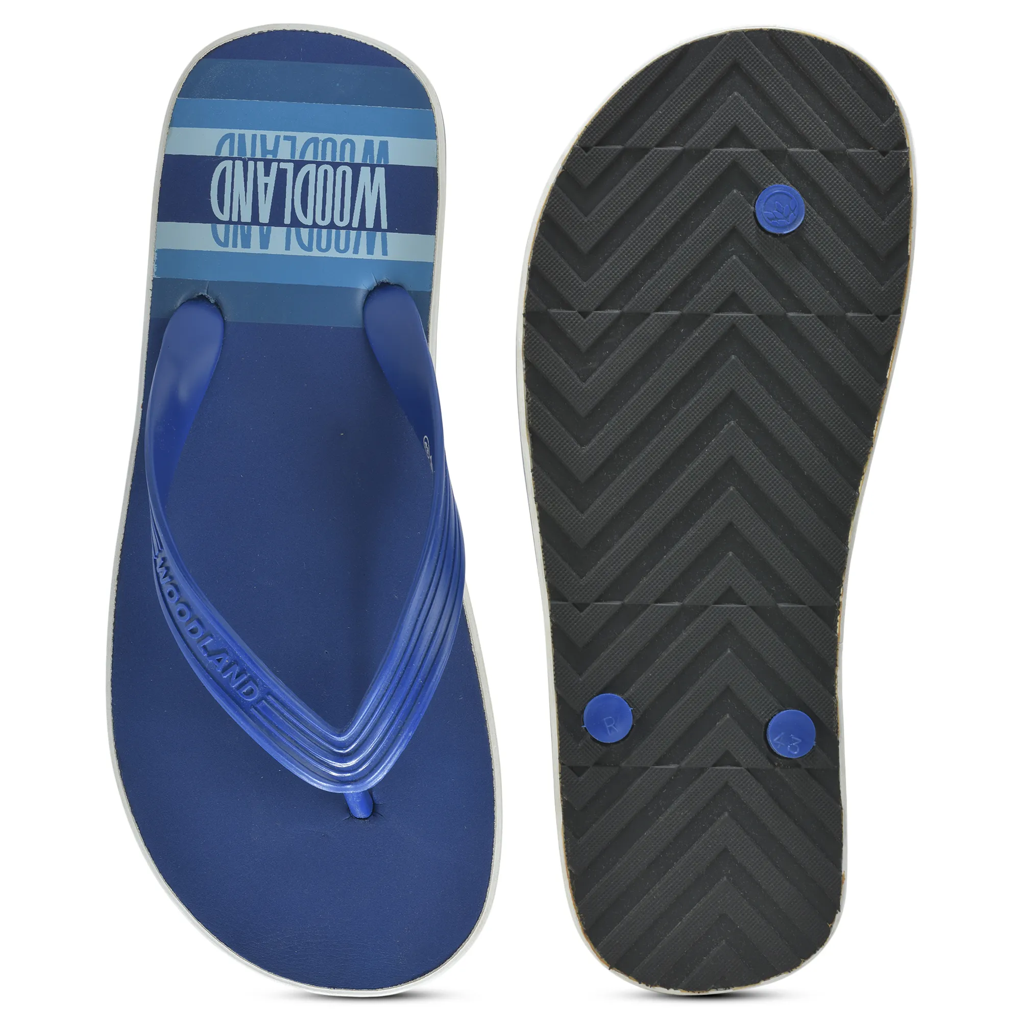 Woodland Men Blue Striped Comfort Flip Flop - Thumbnail 8