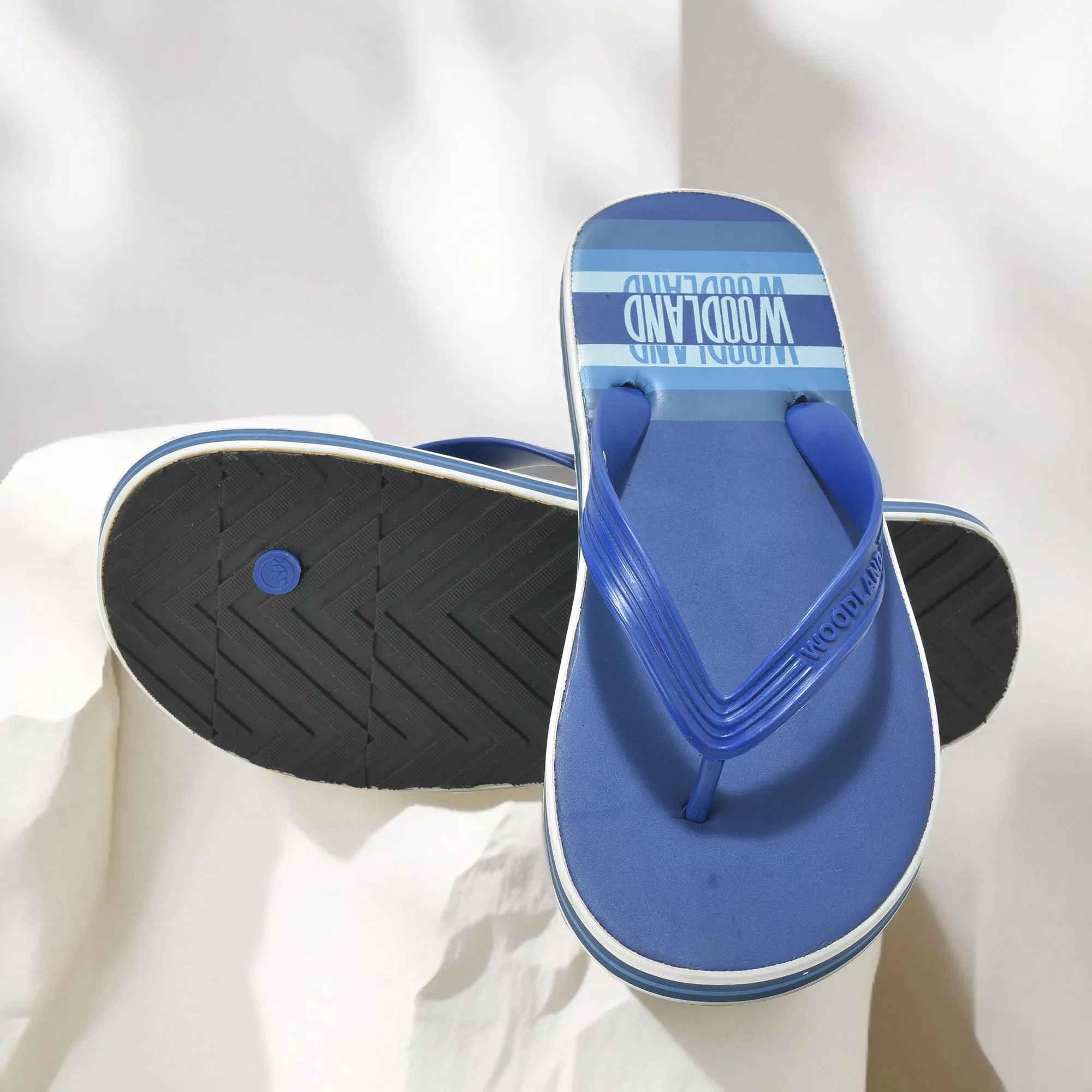 Woodland Men Blue Striped Comfort Flip Flop - Thumbnail 9