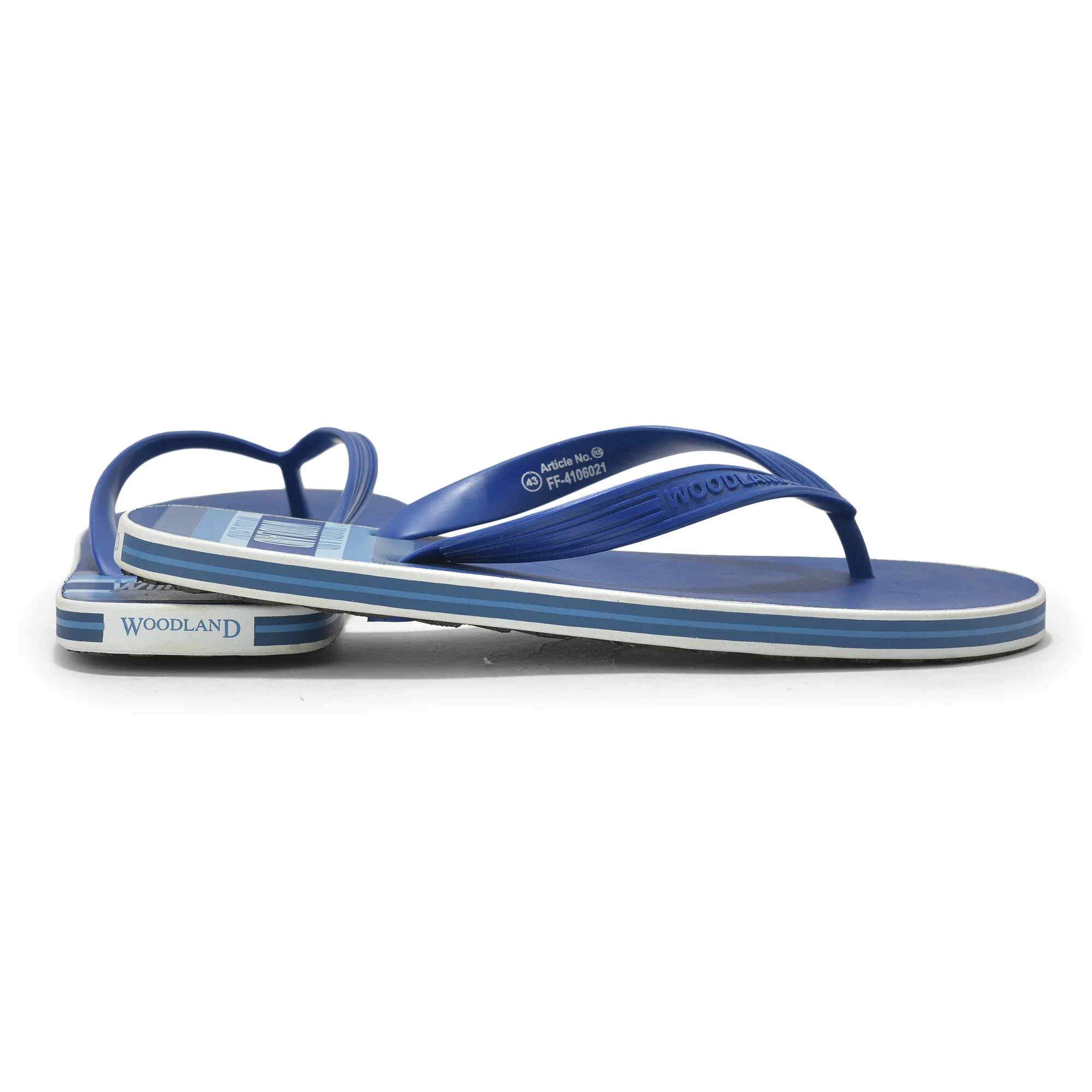 Woodland Men Blue Striped Comfort Flip Flop - Thumbnail 10