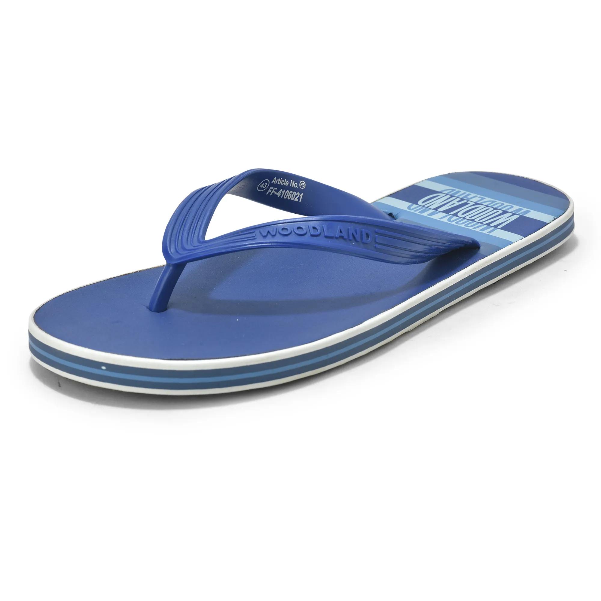 Woodland Men Blue Striped Comfort Flip Flop - Thumbnail 11