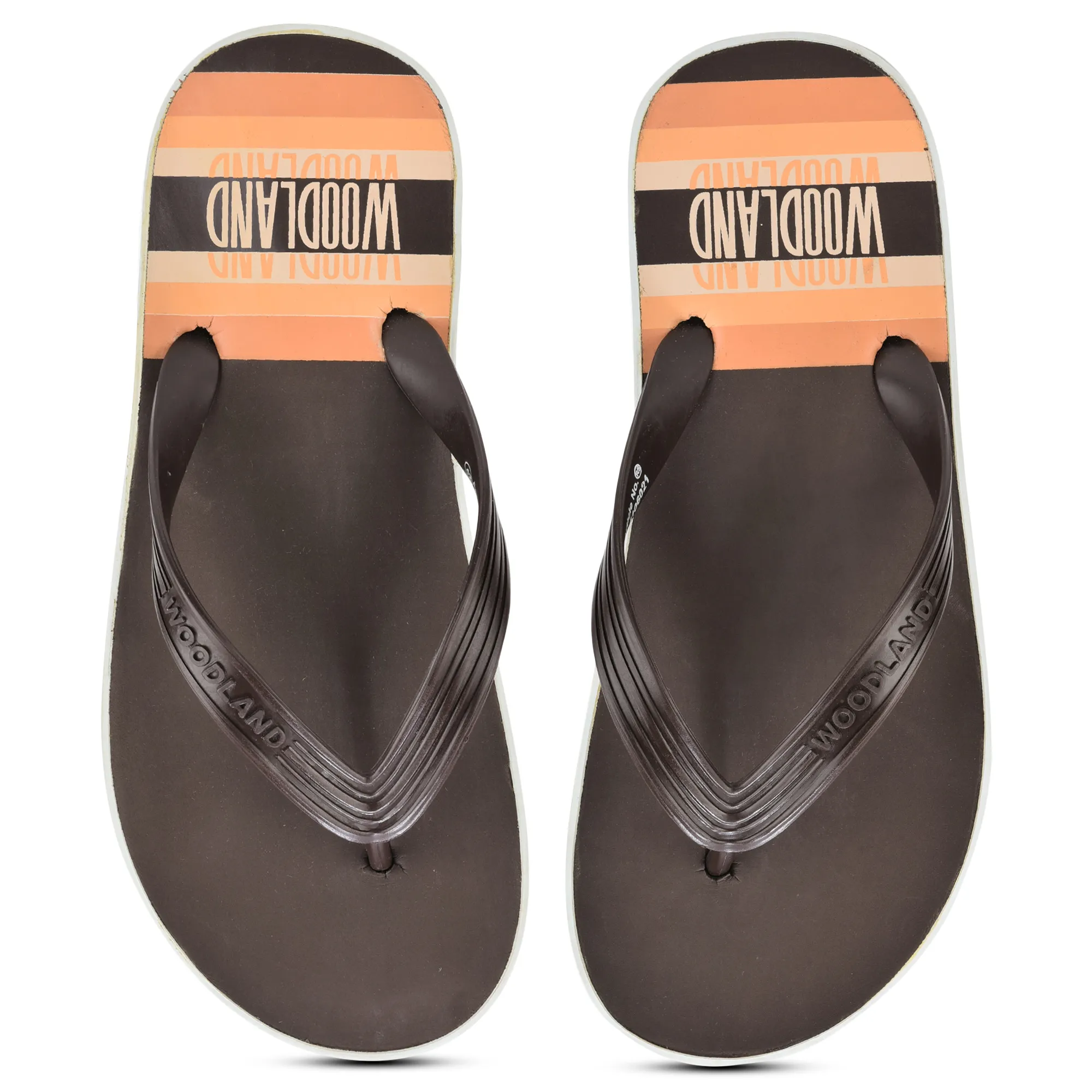 Woodland Men Brown Striped Comfort Flip Flop - Thumbnail 4