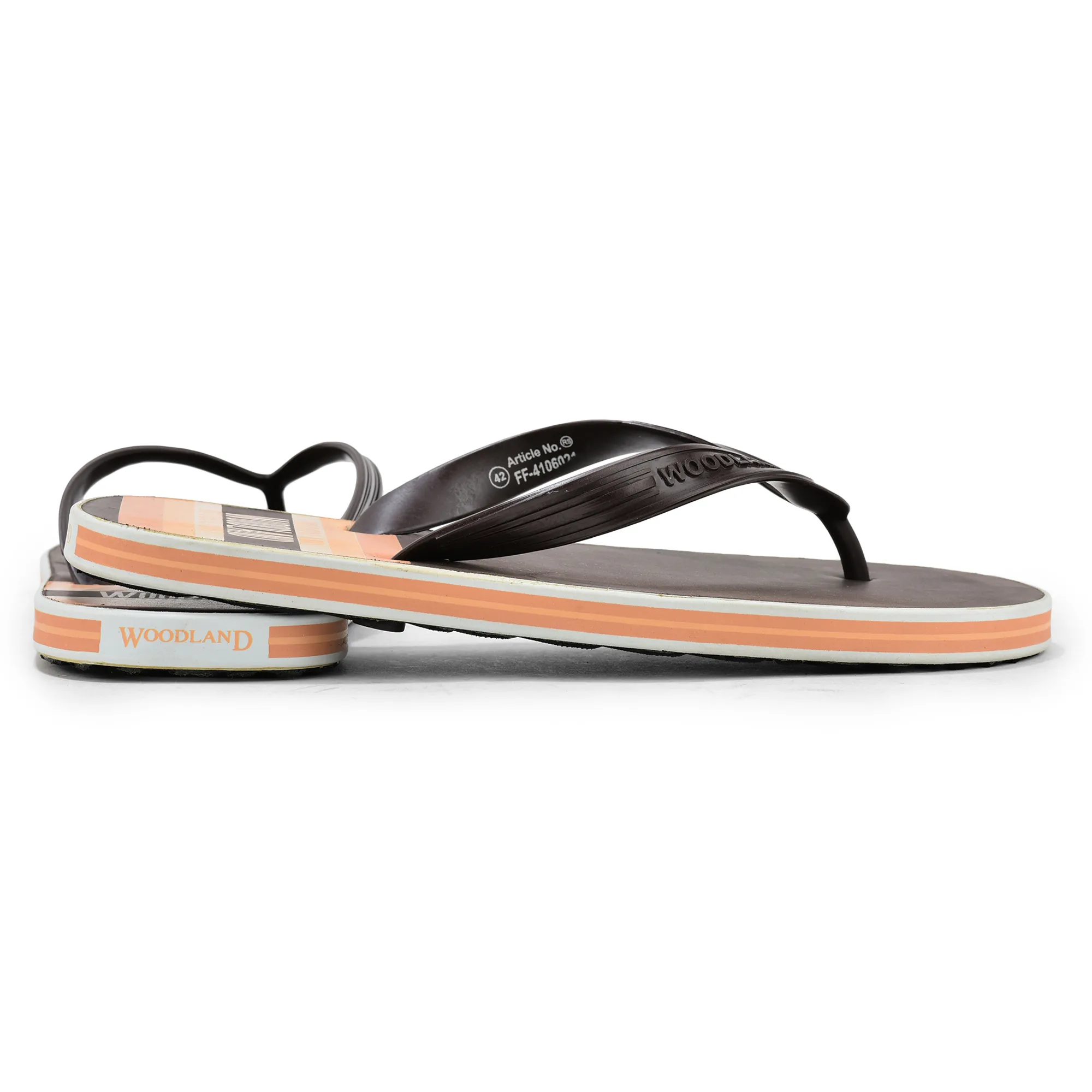 Woodland Men Brown Striped Comfort Flip Flop - Thumbnail 10