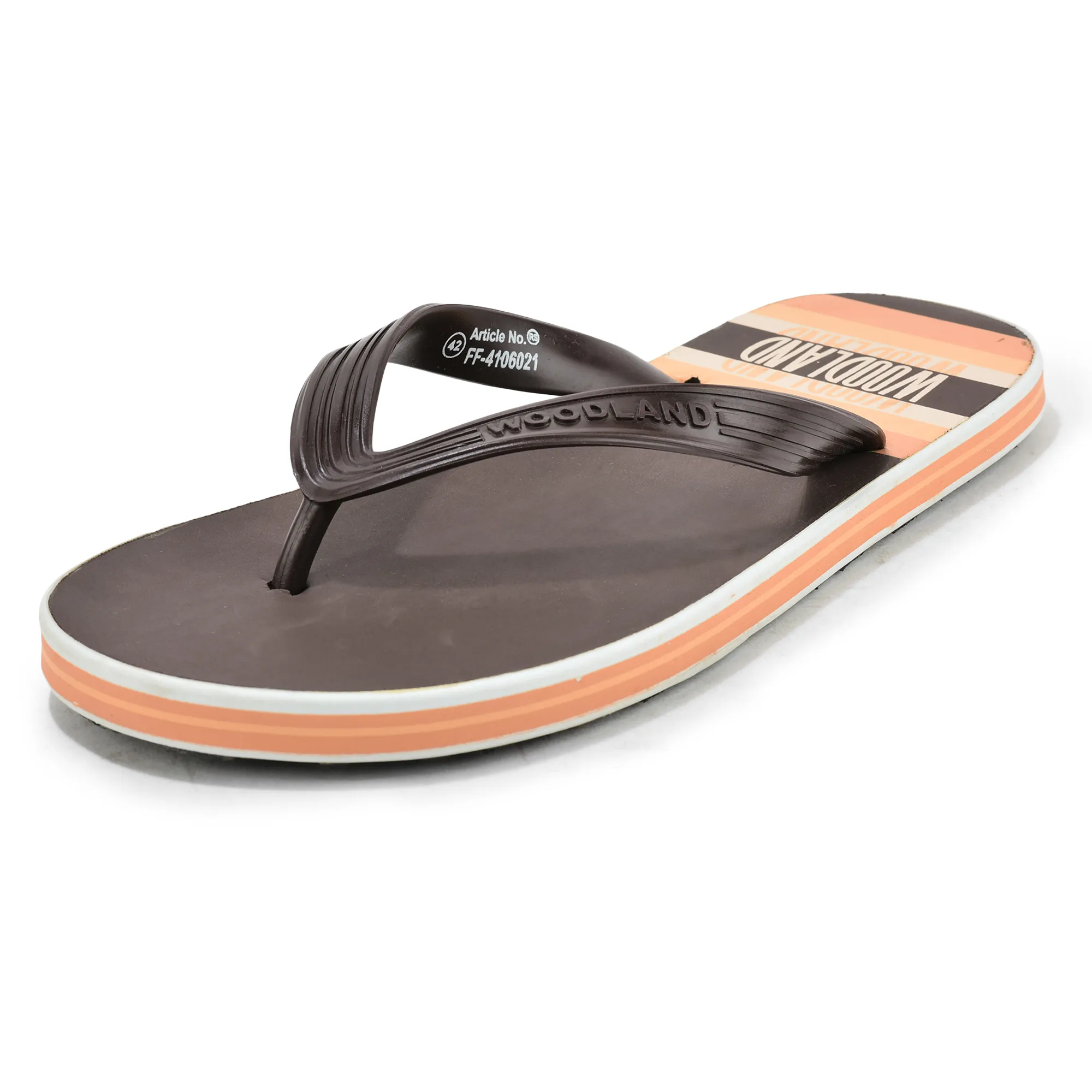 Woodland Men Brown Striped Comfort Flip Flop - Thumbnail 11