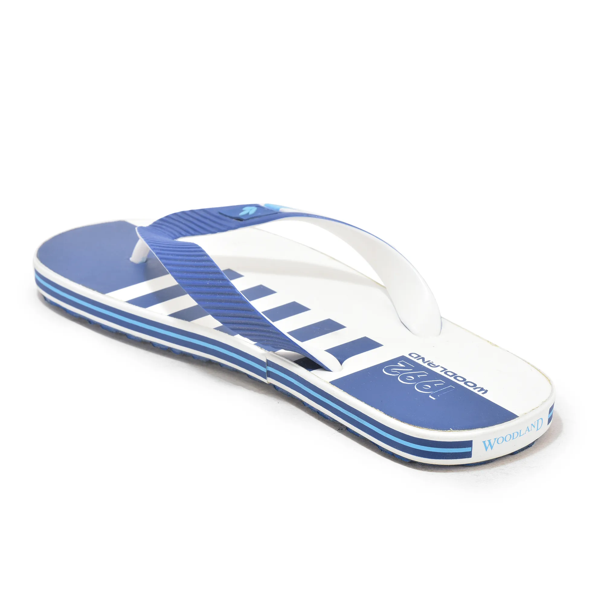 White/Blue Slipper Flip Flops For Men - Thumbnail 6
