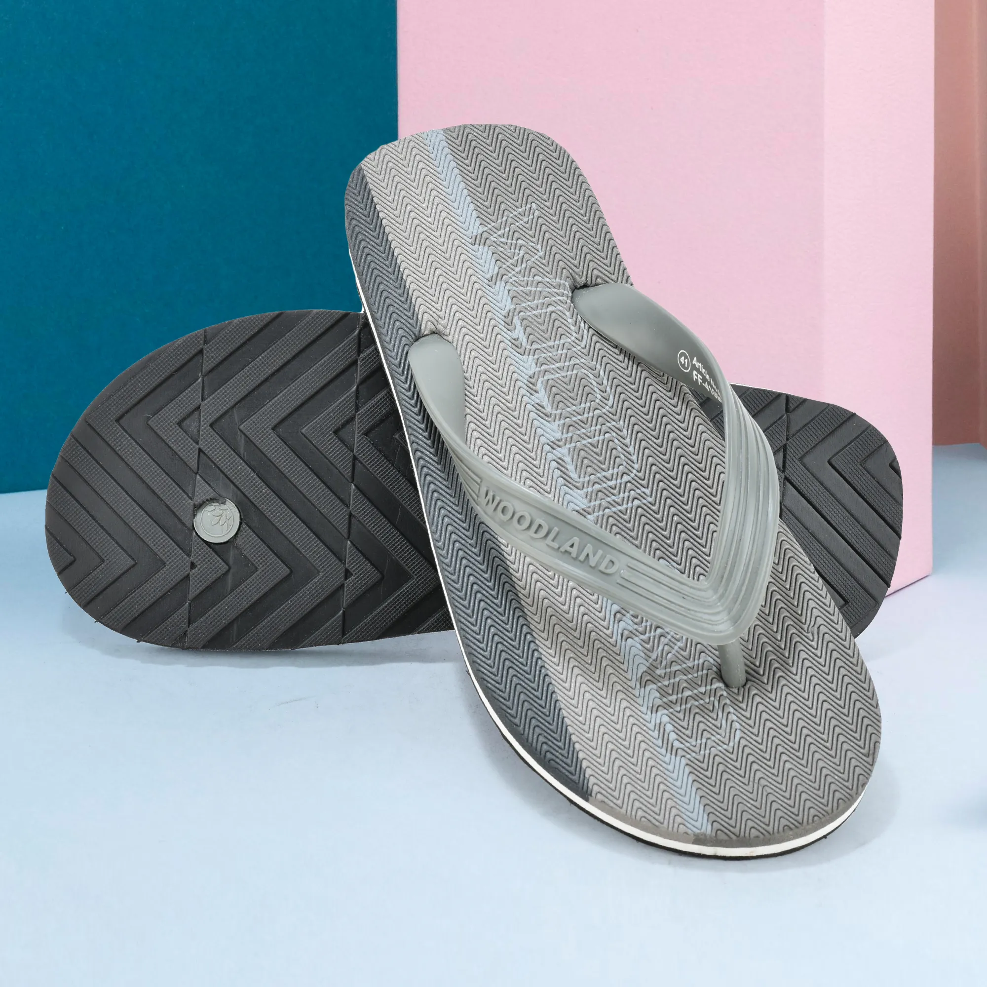 Woodland Men Grey EVA Flip-Flops - Thumbnail 9