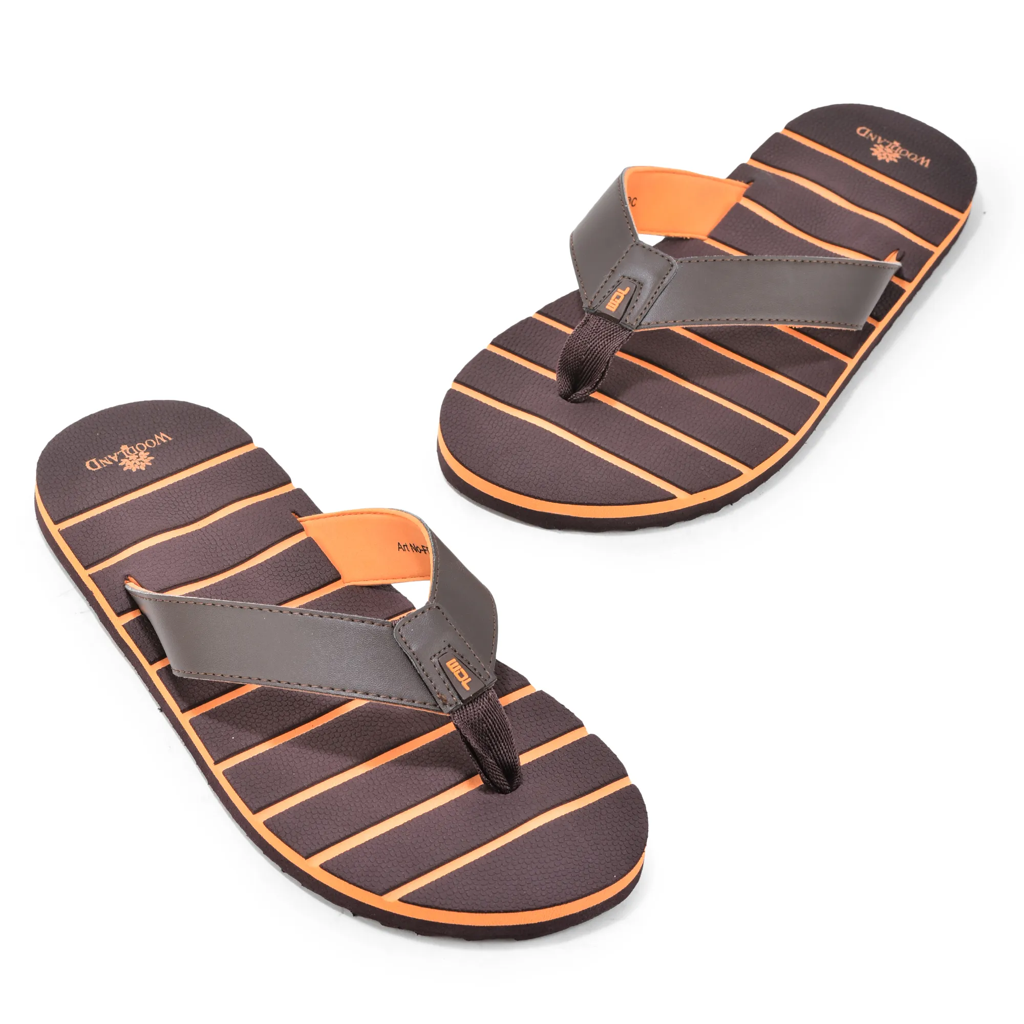 Woodland Men Brown Lightweight EVA Flip-Flops - Thumbnail 2