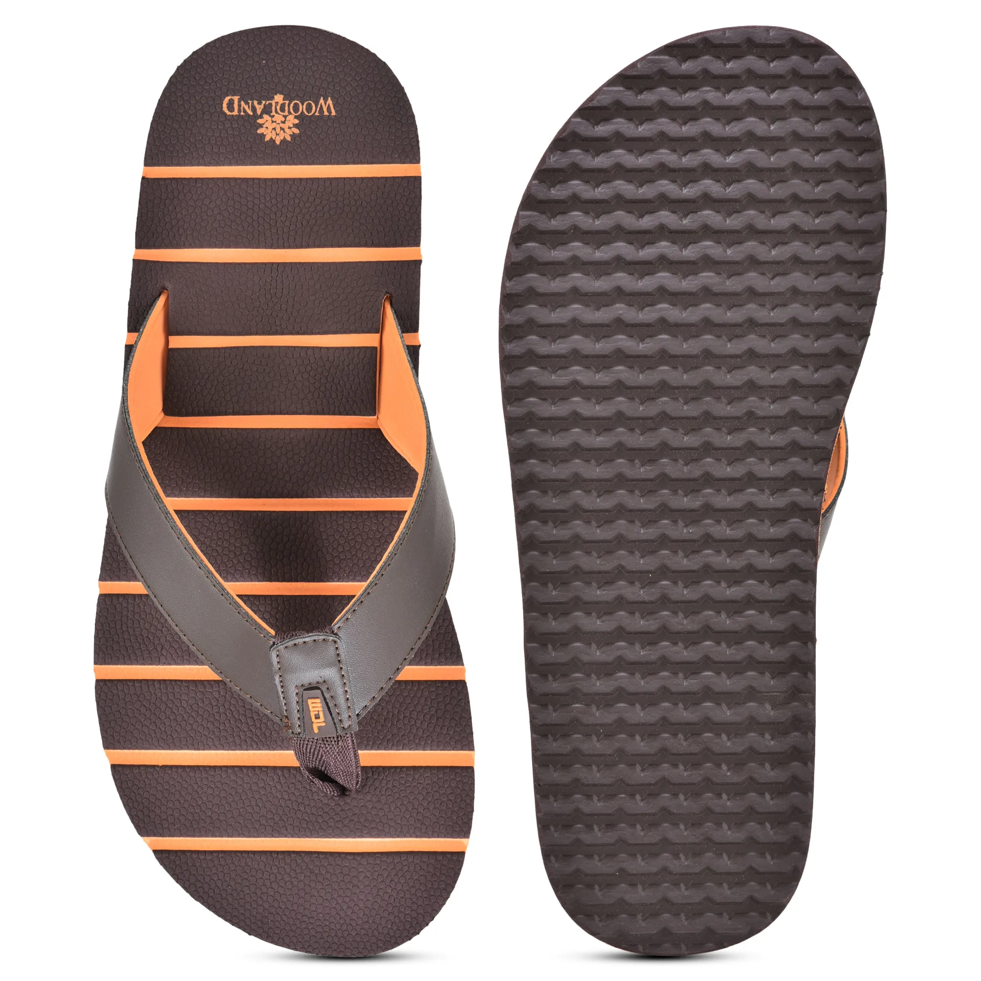 Woodland Men Brown Lightweight EVA Flip-Flops - Thumbnail 8
