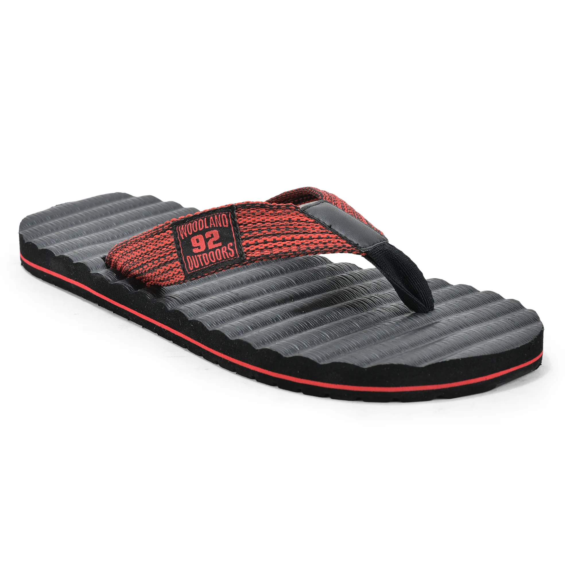 Woodland Men Textured EVA Rubber Flip Flops - Thumbnail 3