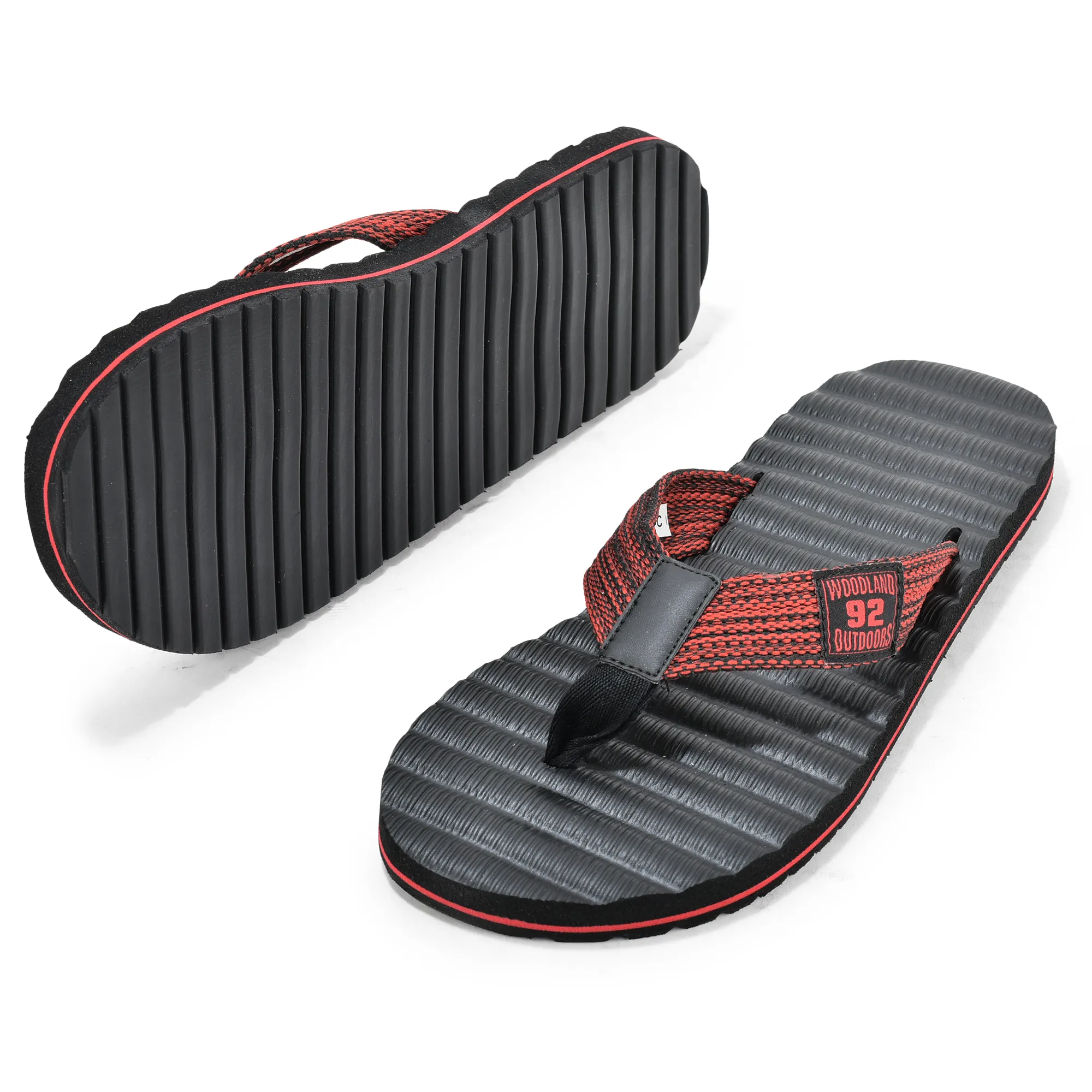 Woodland Men Textured EVA Rubber Flip Flops - Thumbnail 5