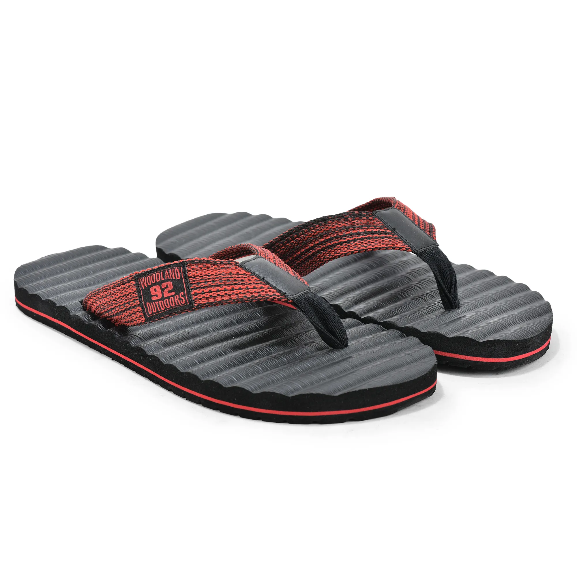 Woodland Men Textured EVA Rubber Flip Flops - Thumbnail 7