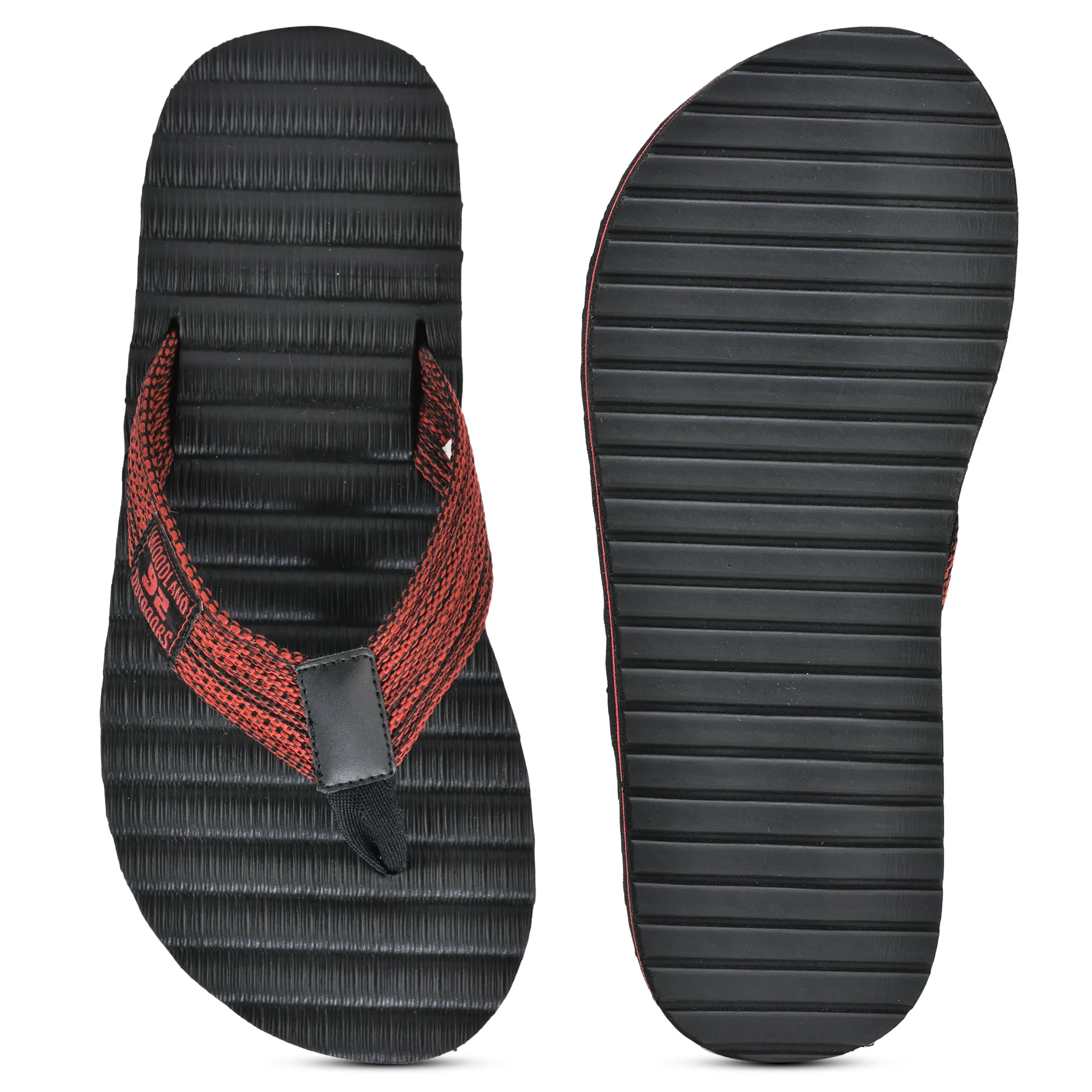 Woodland Men Textured EVA Rubber Flip Flops - Thumbnail 8