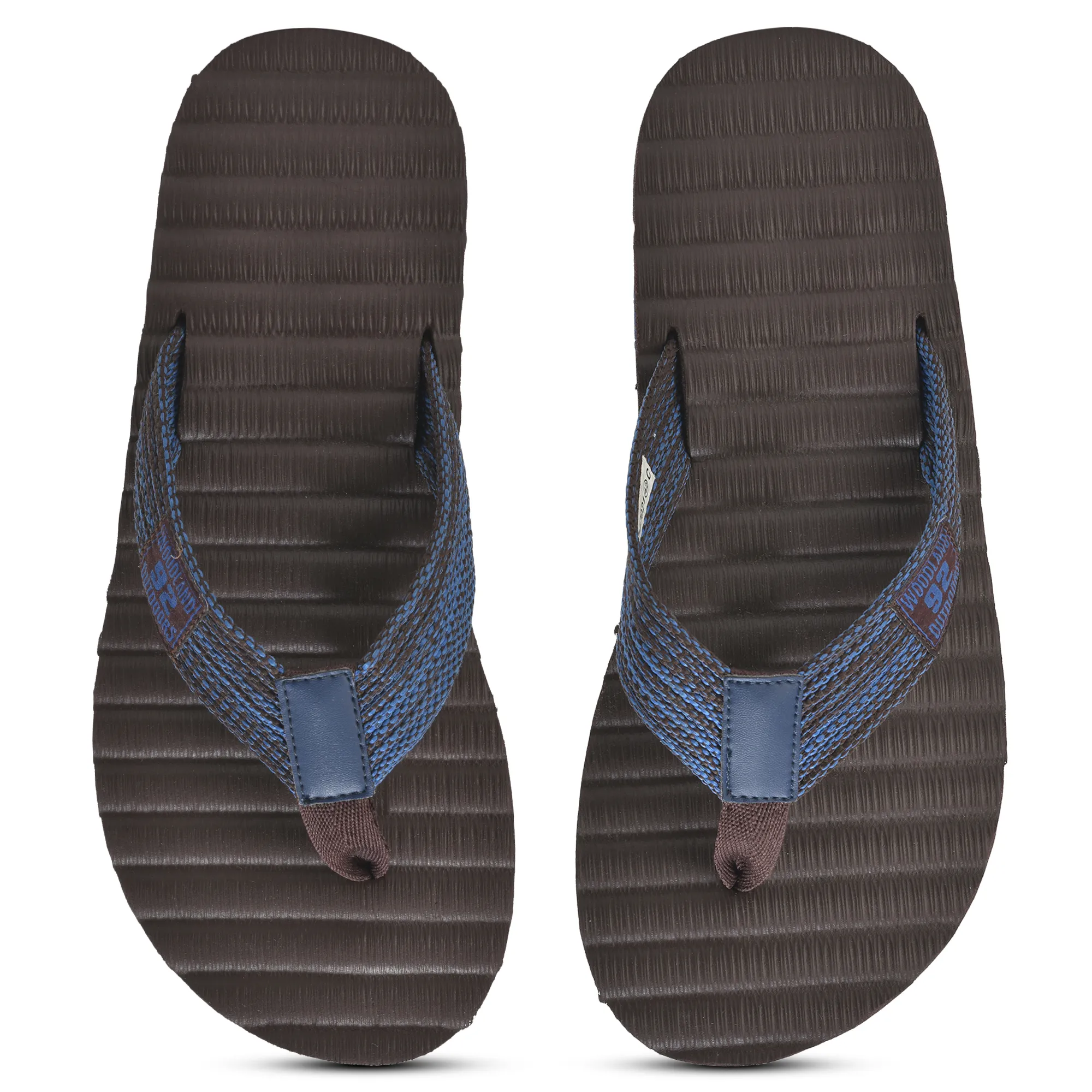 Woodland Men Textured EVA Rubber Flip Flops - Thumbnail 4