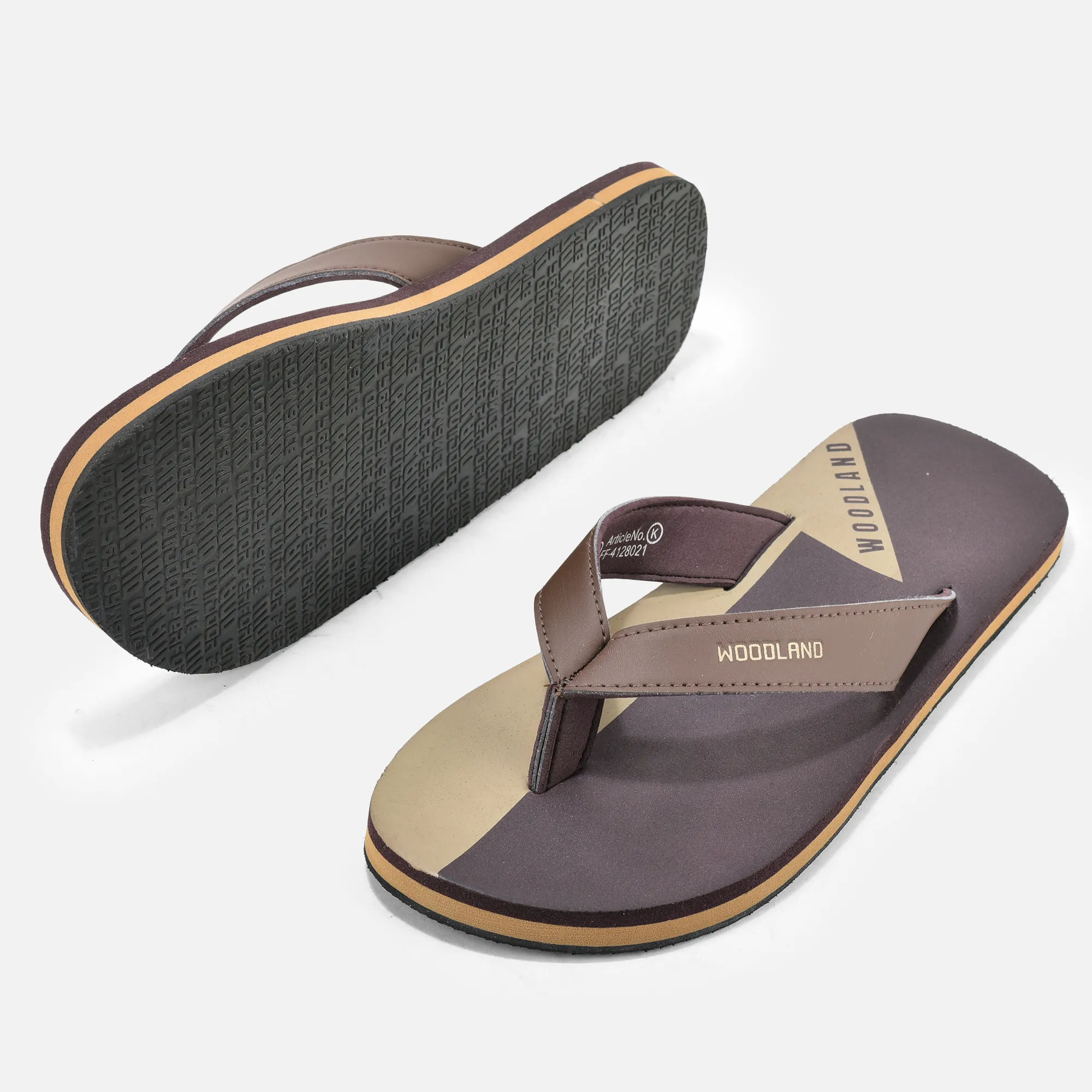 Woodland Comfort Brown Men Flip Flop Slippers - Thumbnail 5