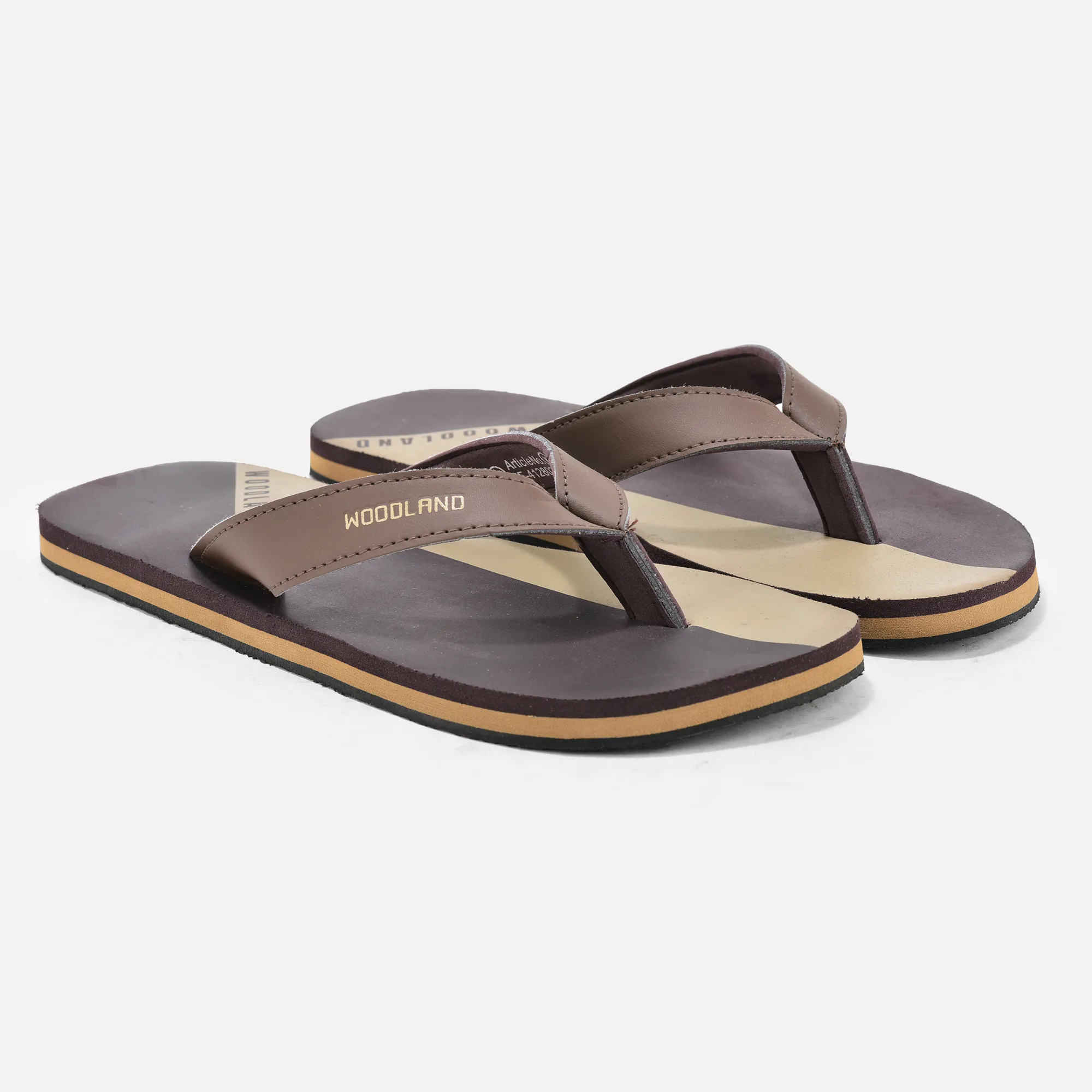 Woodland Comfort Brown Men Flip Flop Slippers - Thumbnail 7