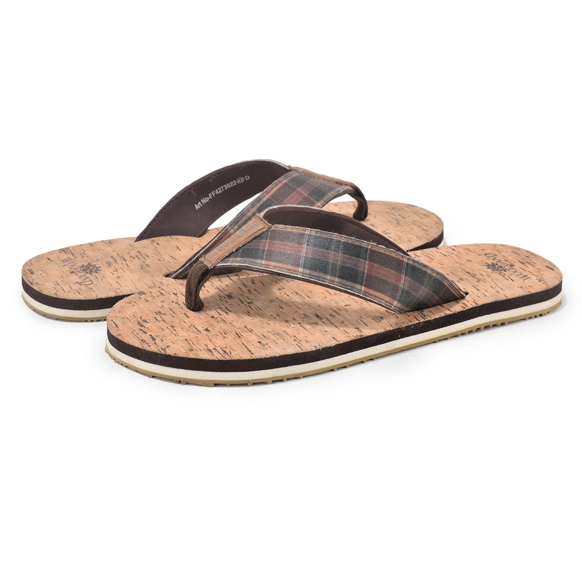 Woodland Brown Slipper Flip Flops For Men - Thumbnail 3