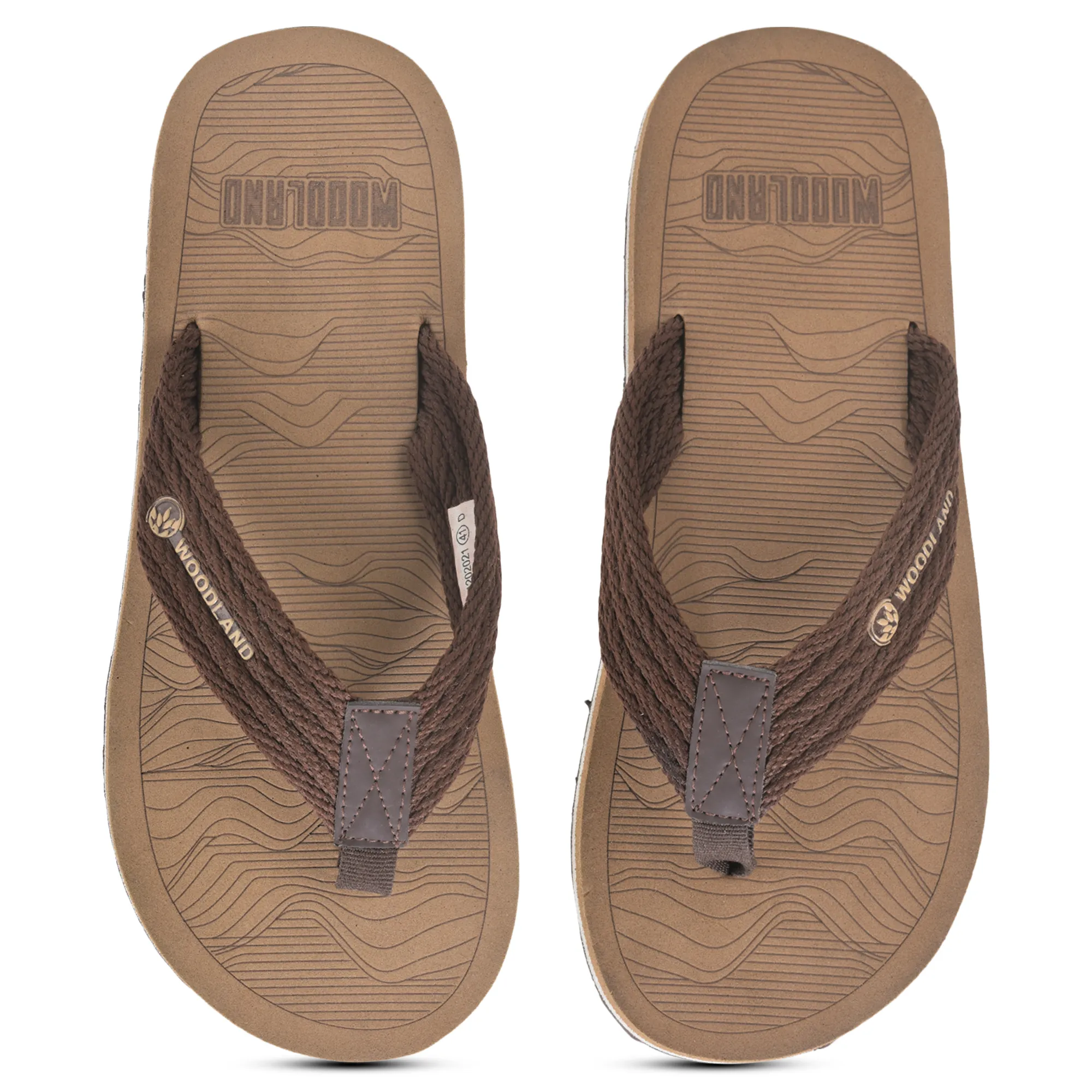 Woodland Brown Slipper Flip Flops For Men - Thumbnail 4
