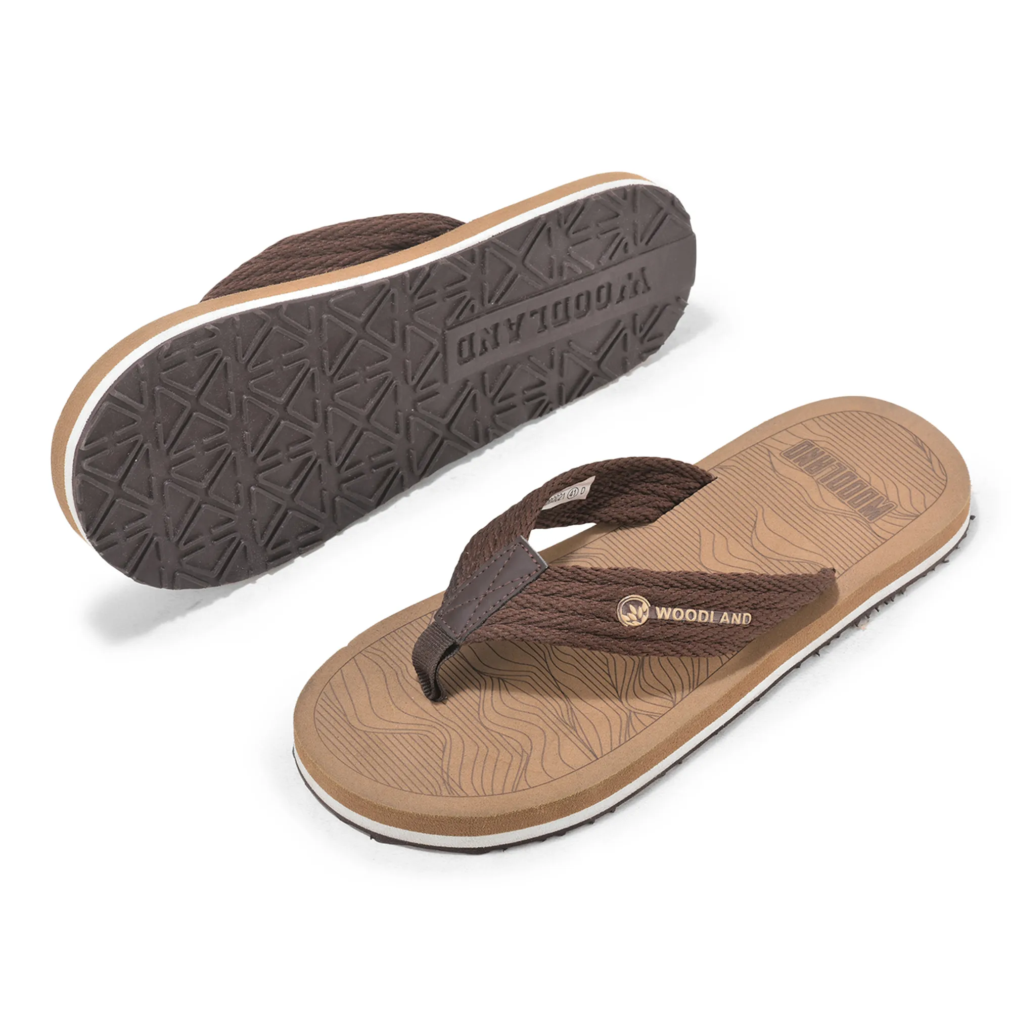 Woodland Brown Slipper Flip Flops For Men - Thumbnail 5
