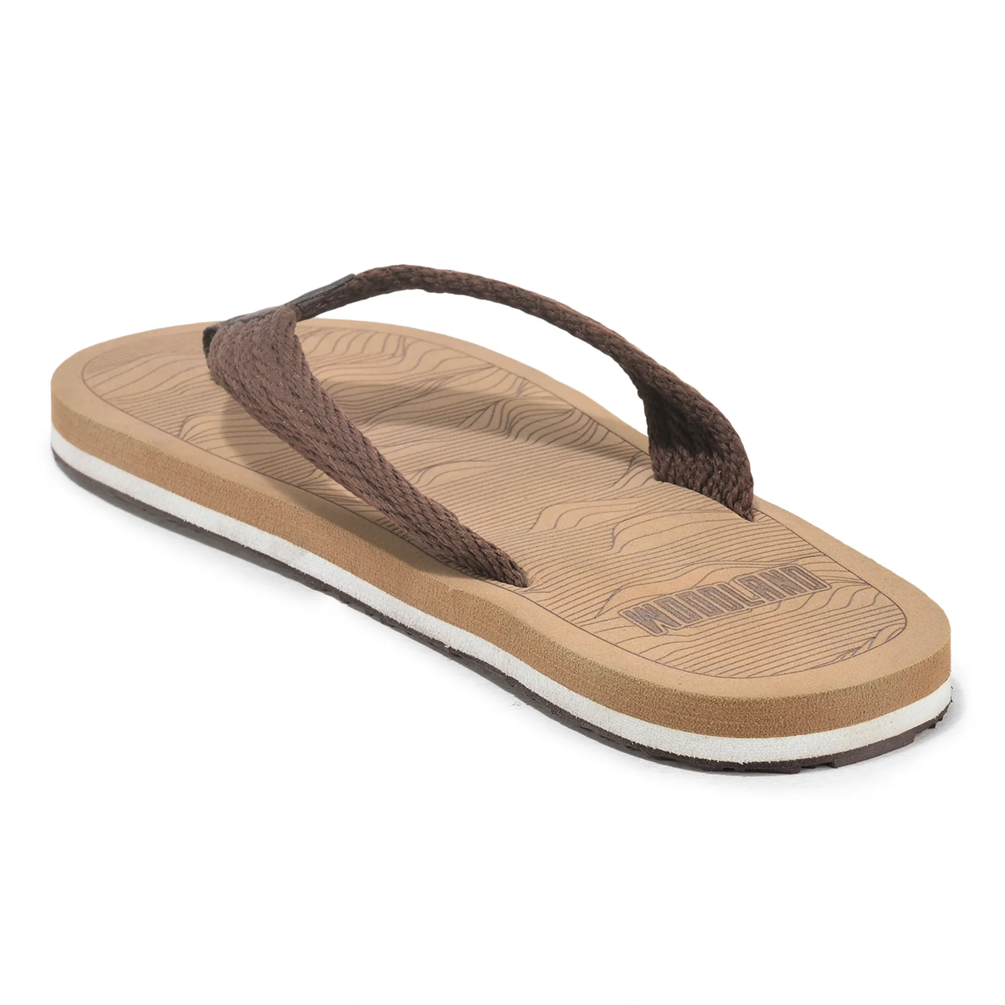 Woodland Brown Slipper Flip Flops For Men - Thumbnail 6