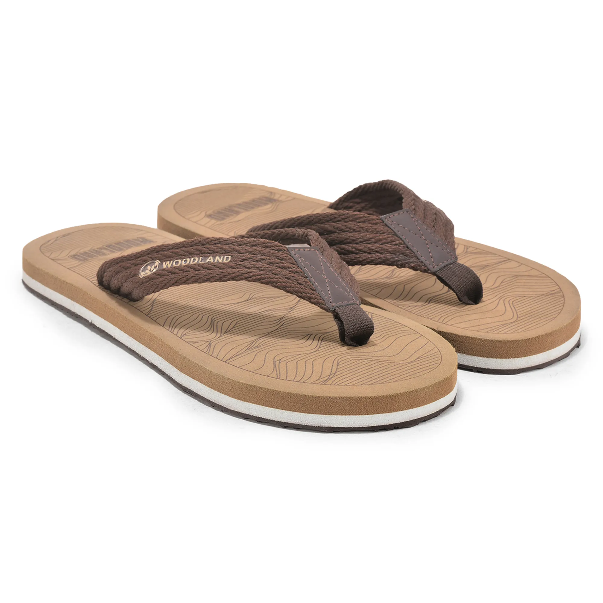 Woodland Brown Slipper Flip Flops For Men - Thumbnail 7