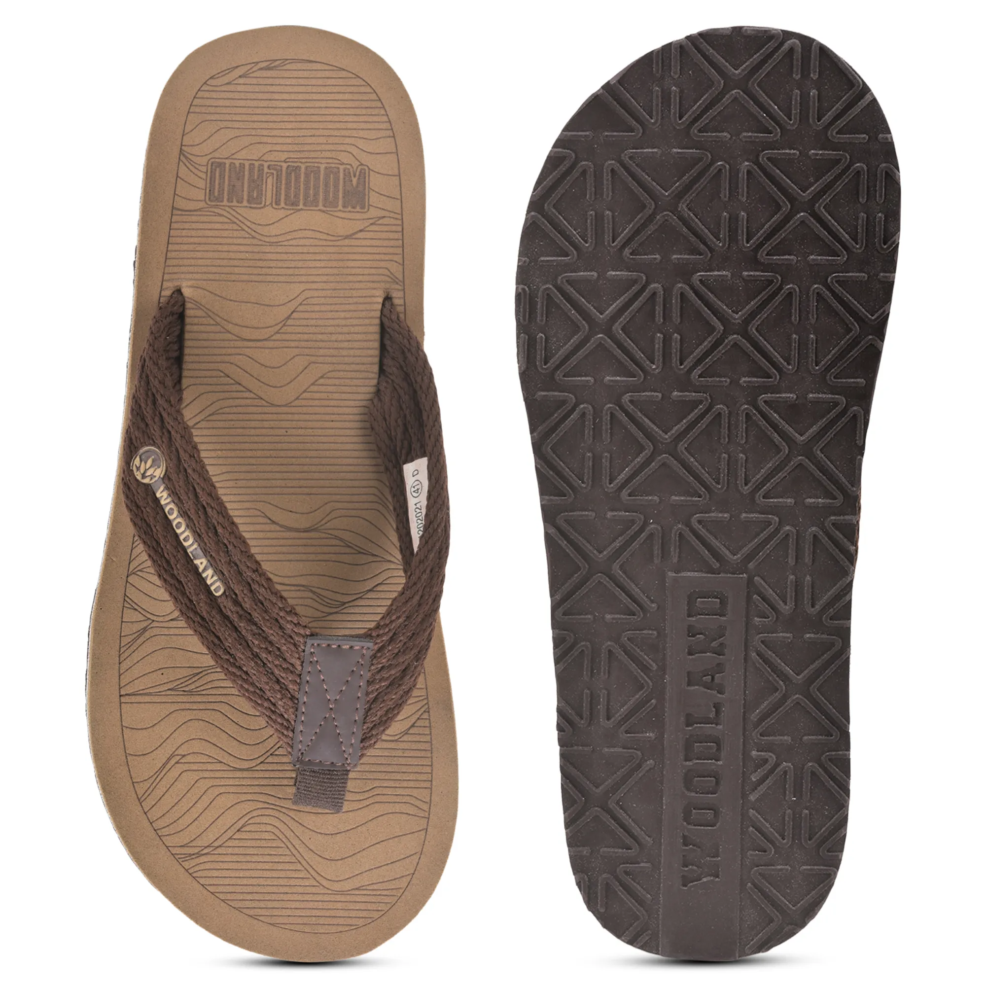 Woodland Brown Slipper Flip Flops For Men - Thumbnail 8