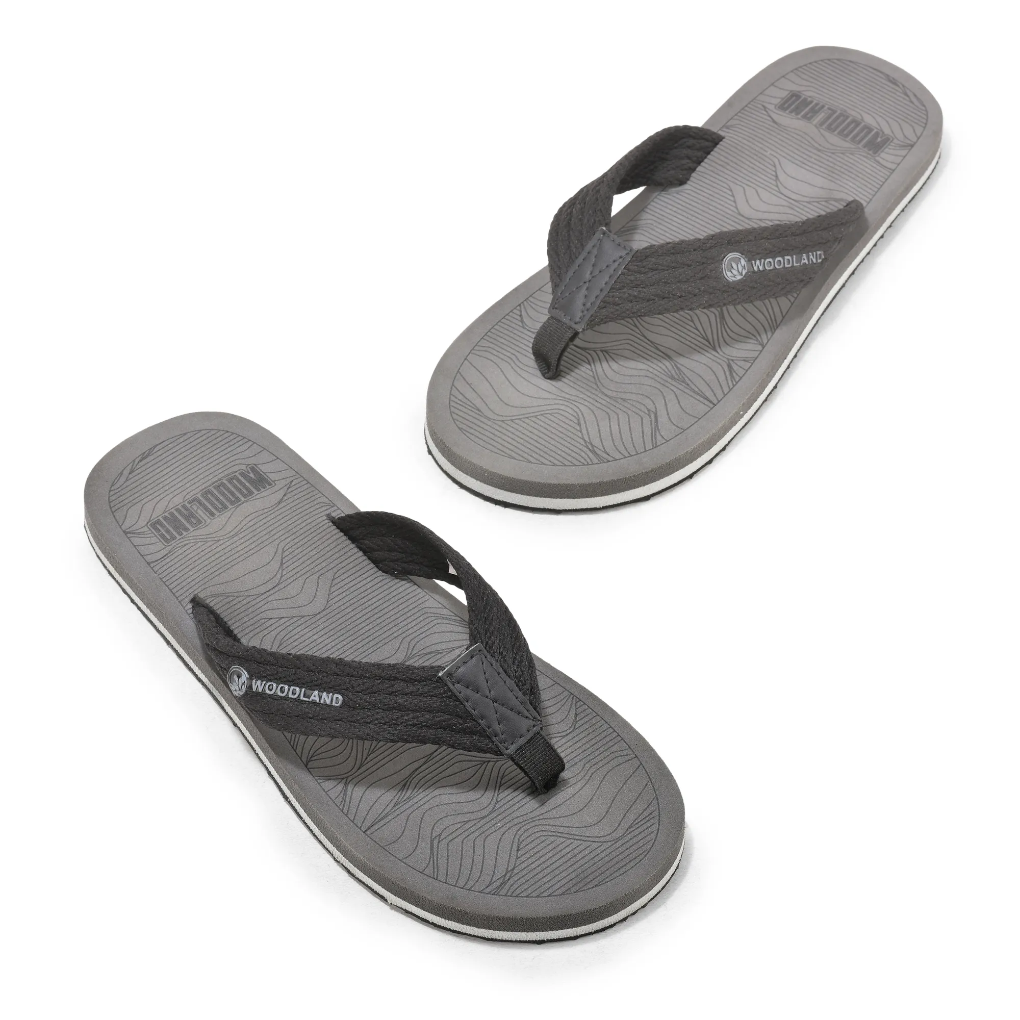 Woodland Grey Slipper Flip Flops For Men - Thumbnail 2