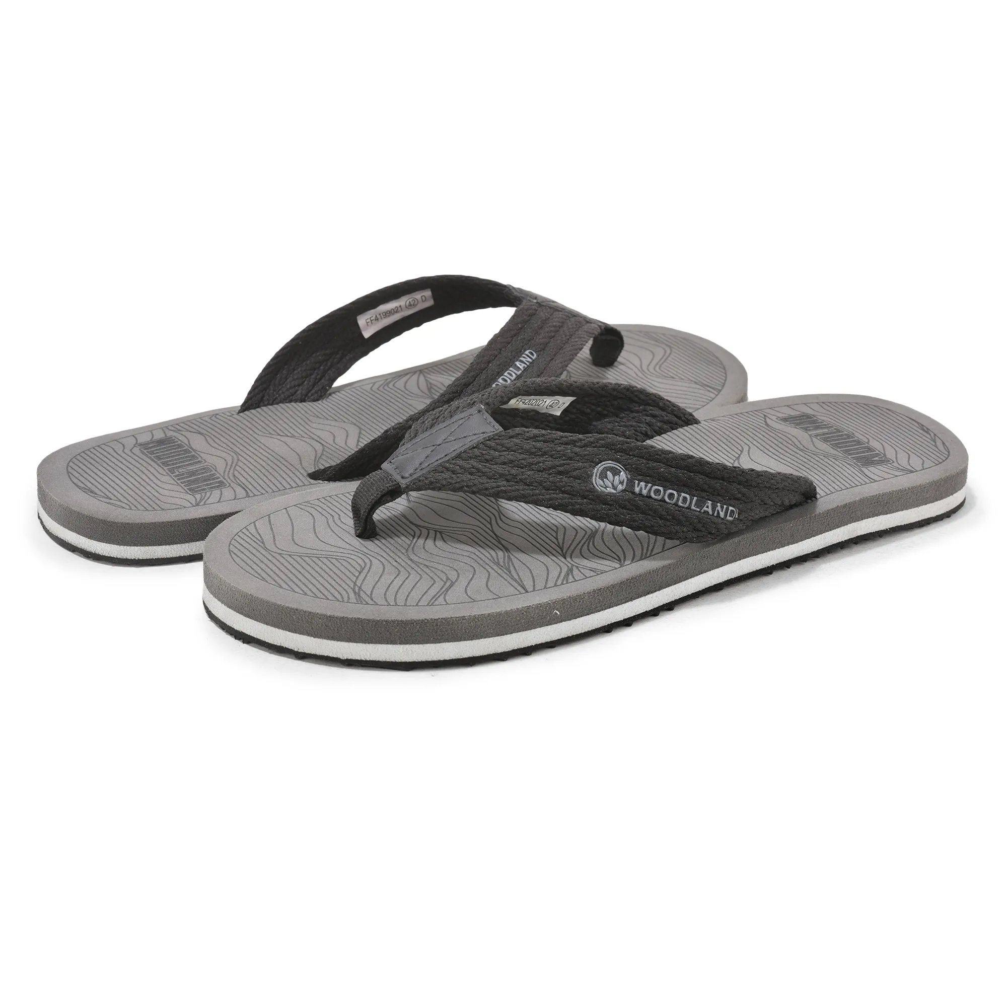 Woodland Grey Slipper Flip Flops For Men - Thumbnail 3