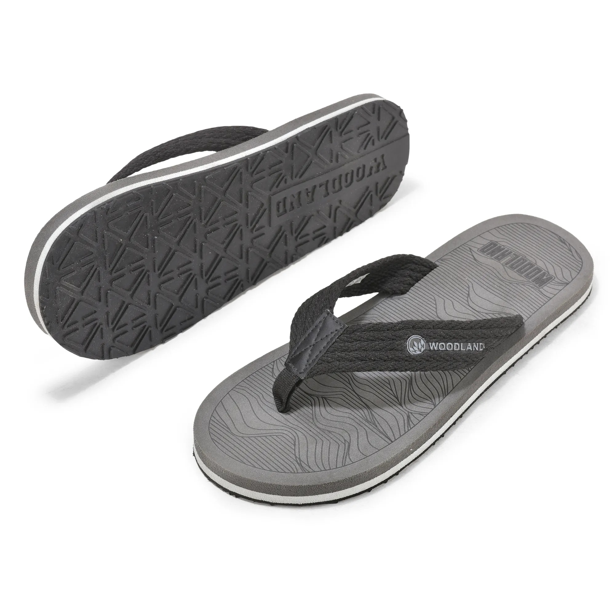 Woodland Grey Slipper Flip Flops For Men - Thumbnail 5