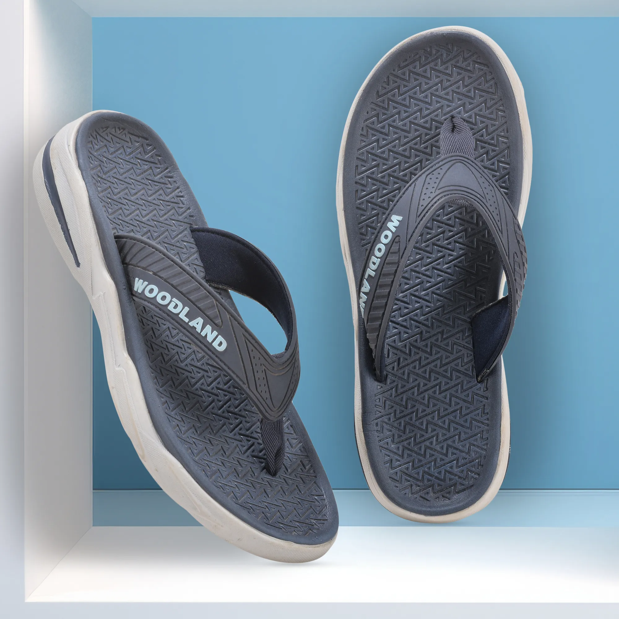 Navy/Sky Blue Eva Mens Sports Slippers - Thumbnail 9