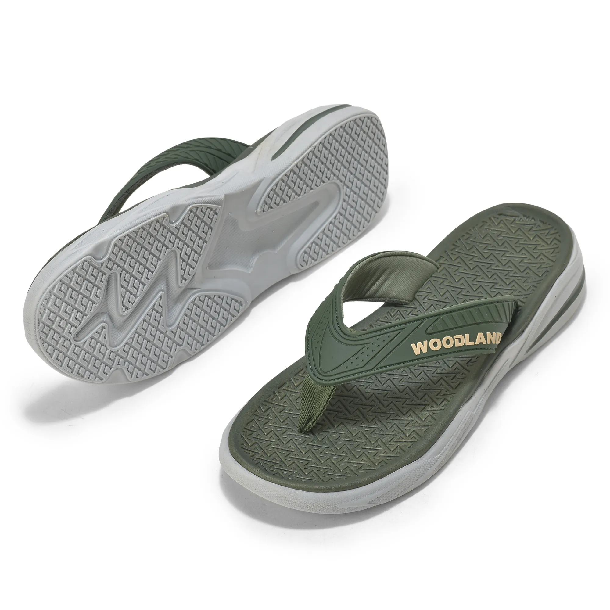 Olive/Khaki Eva Mens Sports Slippers - Thumbnail 5