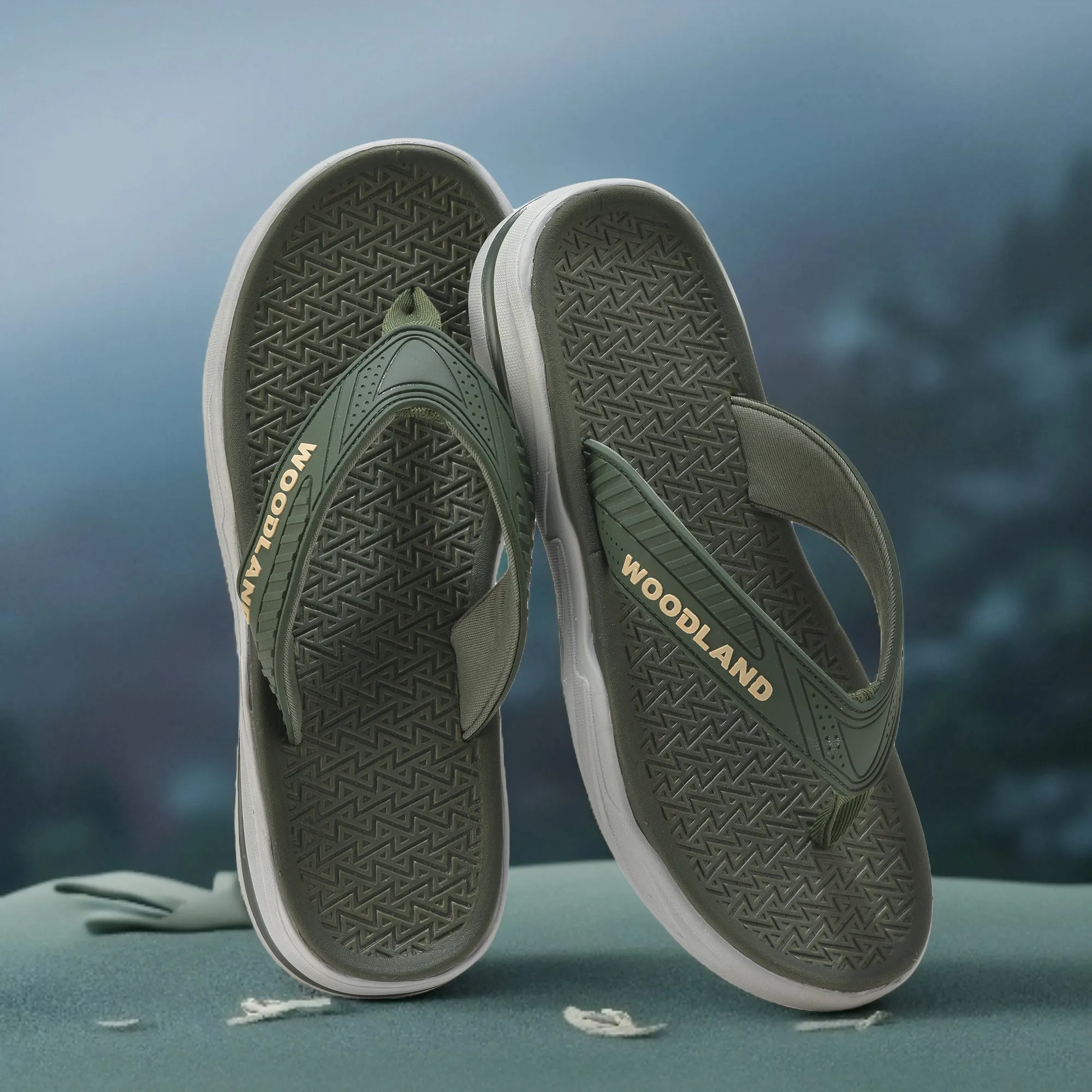 Olive/Khaki Eva Mens Sports Slippers - Thumbnail 9