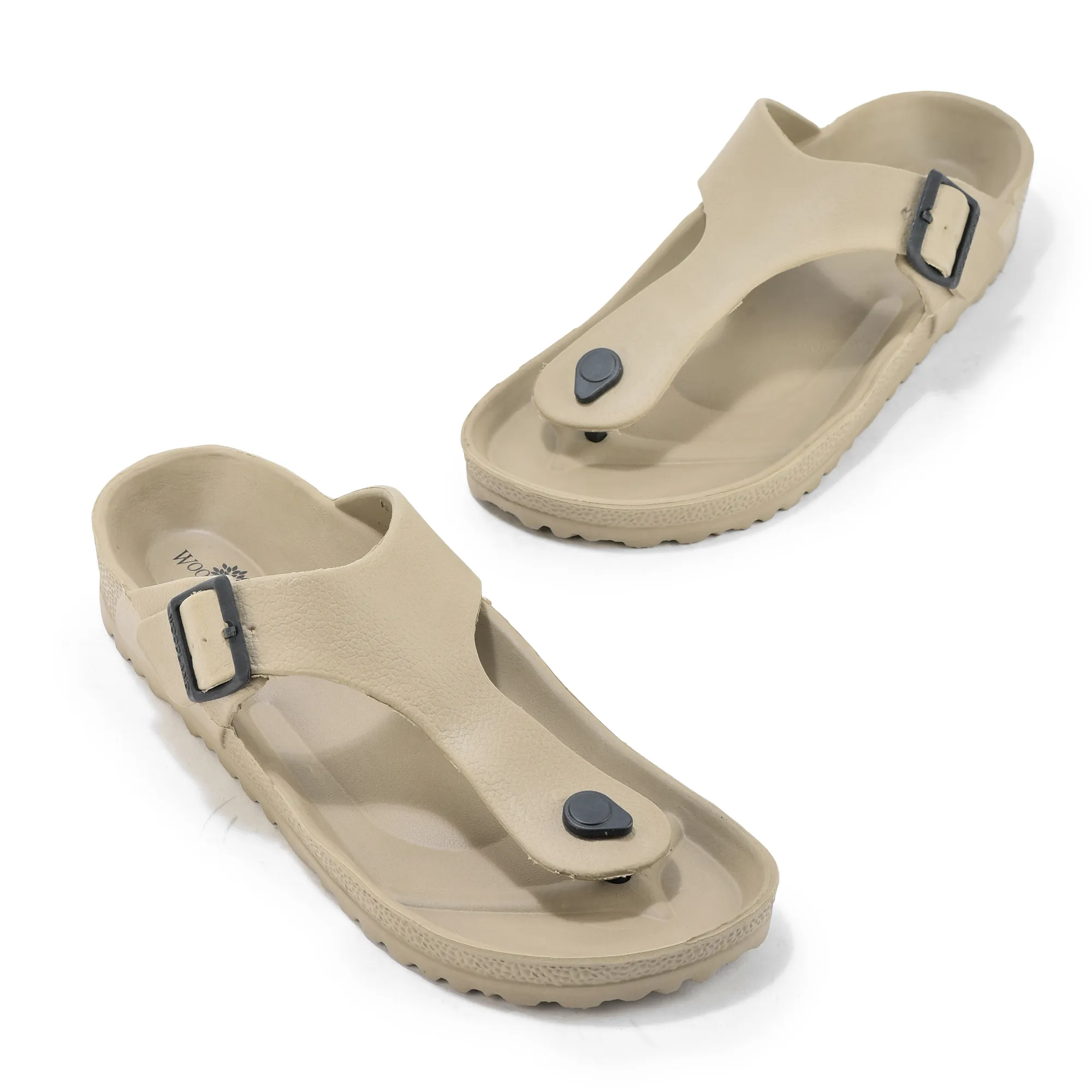 Beige Leather Sandal for Men - Thumbnail 2