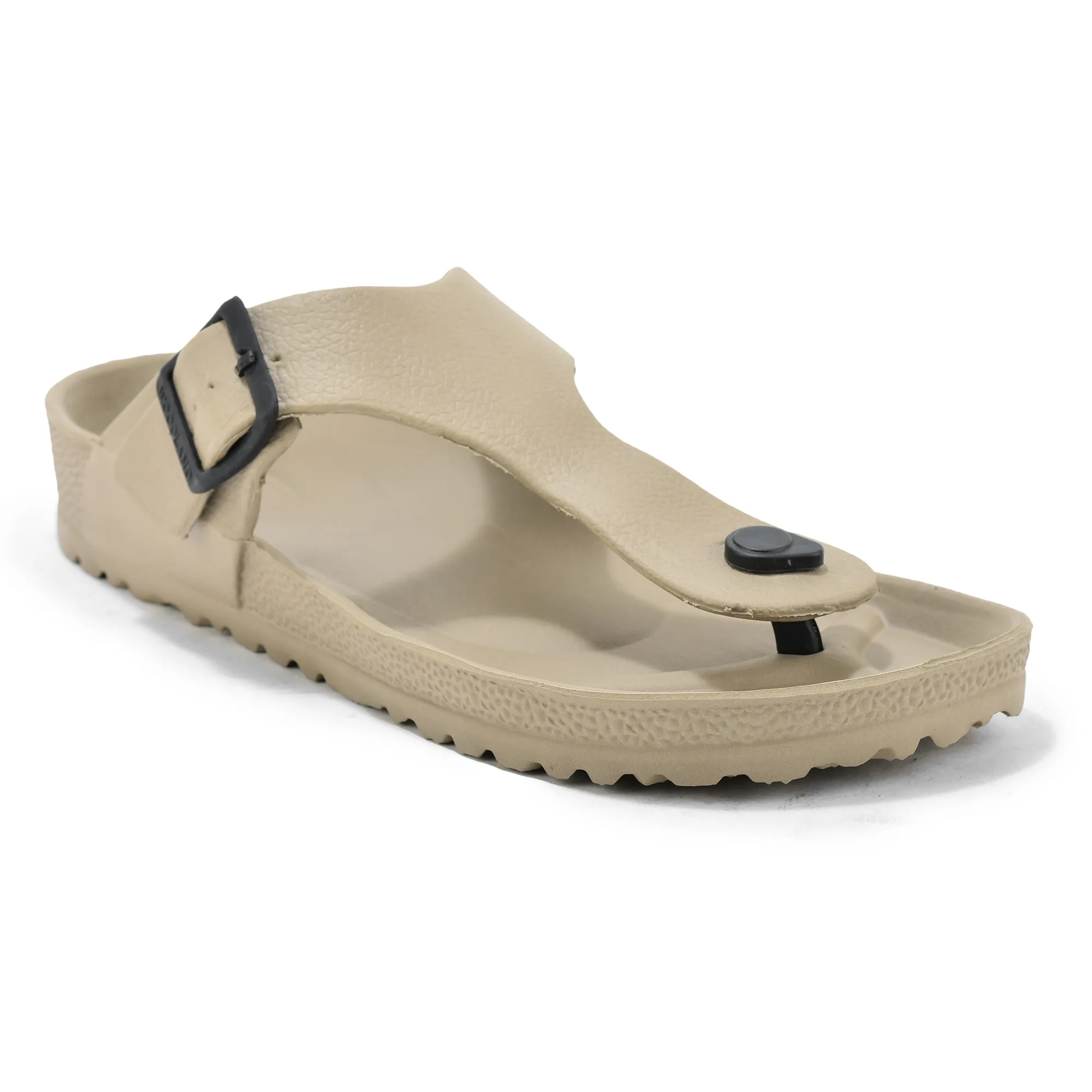 Beige Leather Sandal for Men - Thumbnail 3