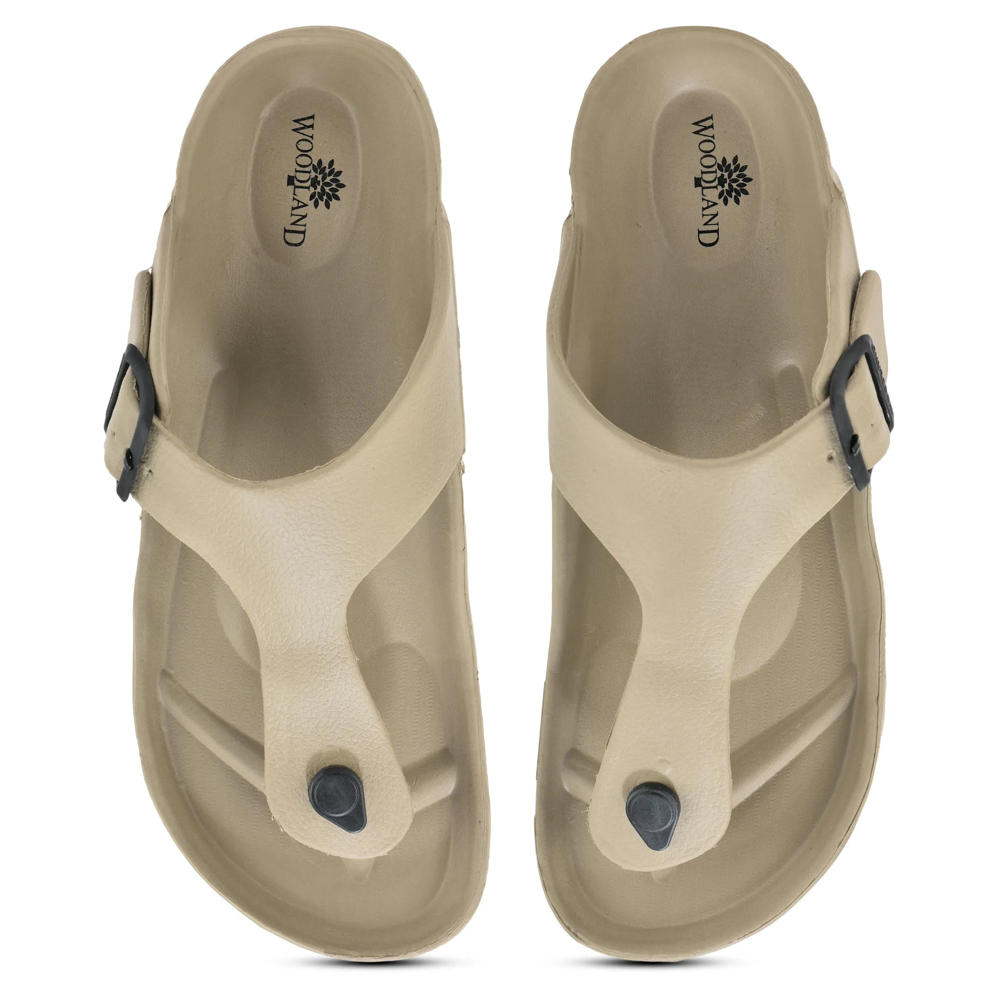 Beige Leather Sandal for Men - Thumbnail 4