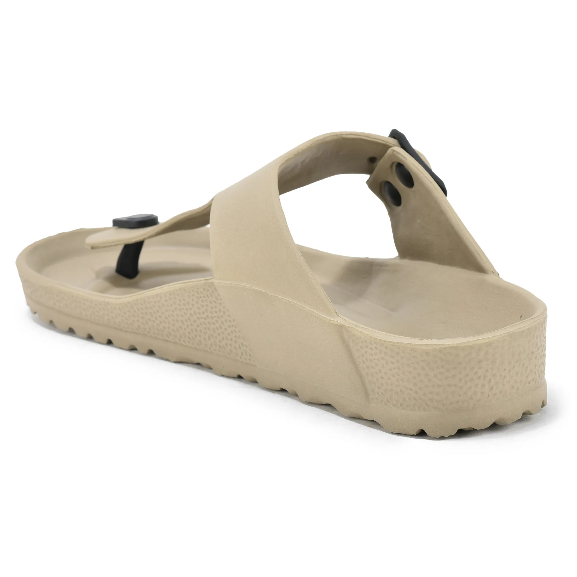 Beige Leather Sandal for Men - Thumbnail 6