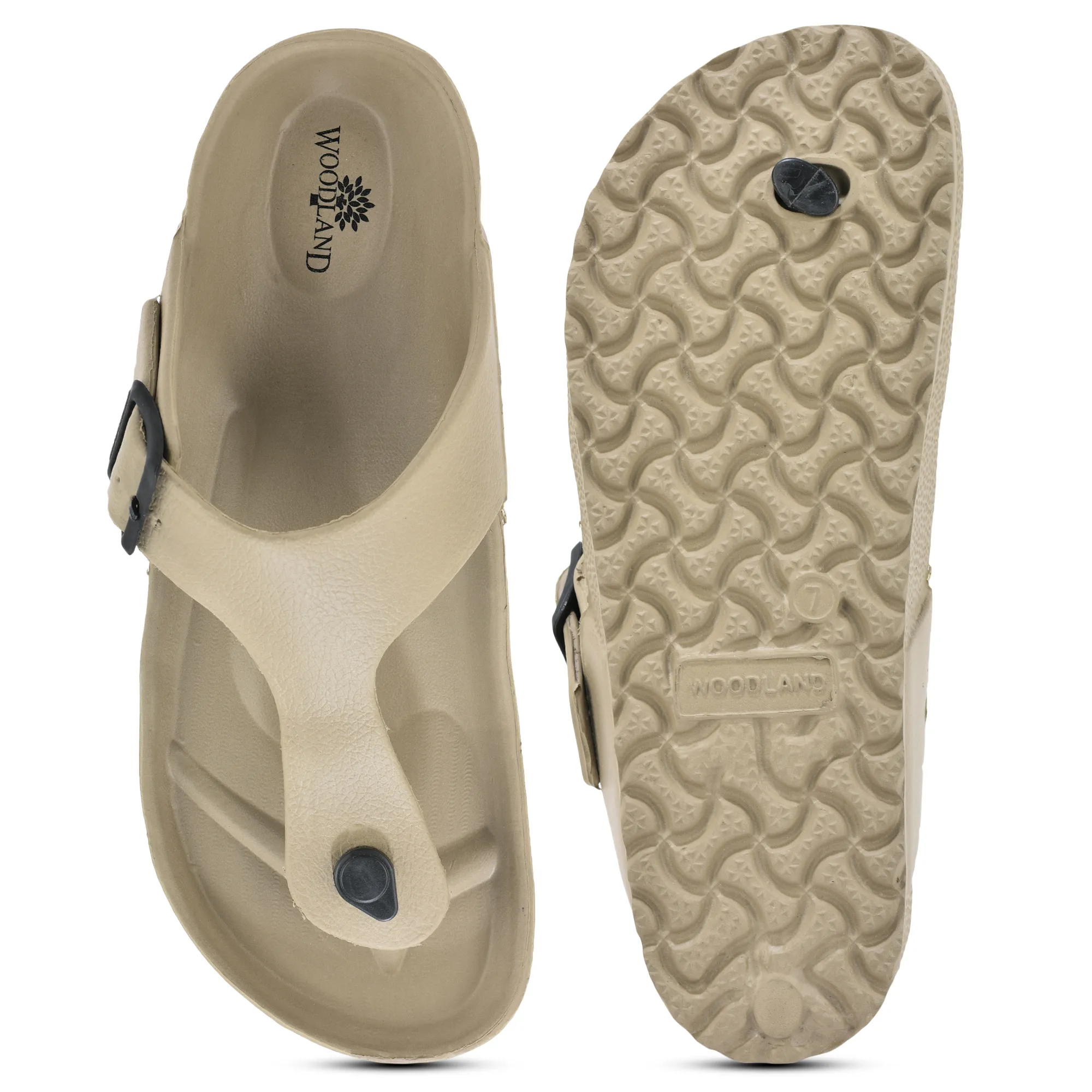 Beige Leather Sandal for Men - Thumbnail 8