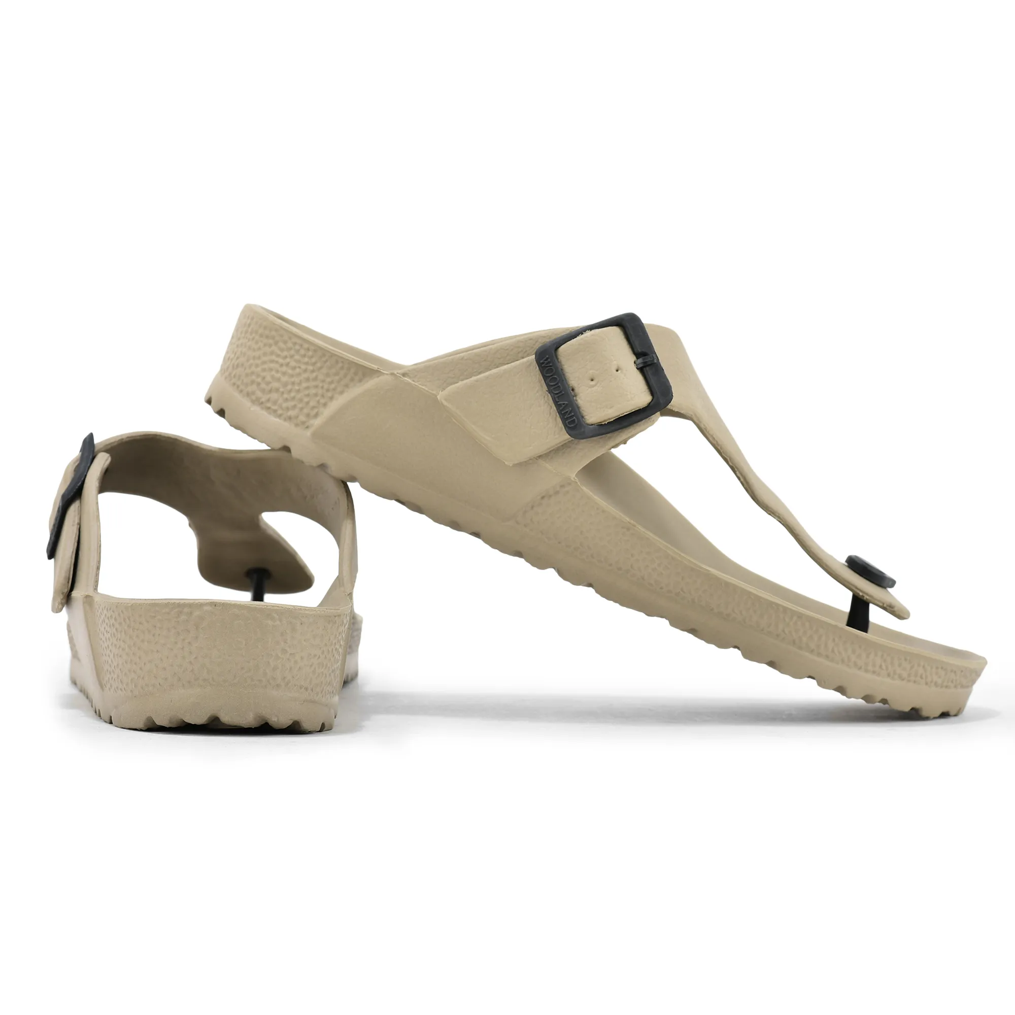 Beige Leather Sandal for Men - Thumbnail 10