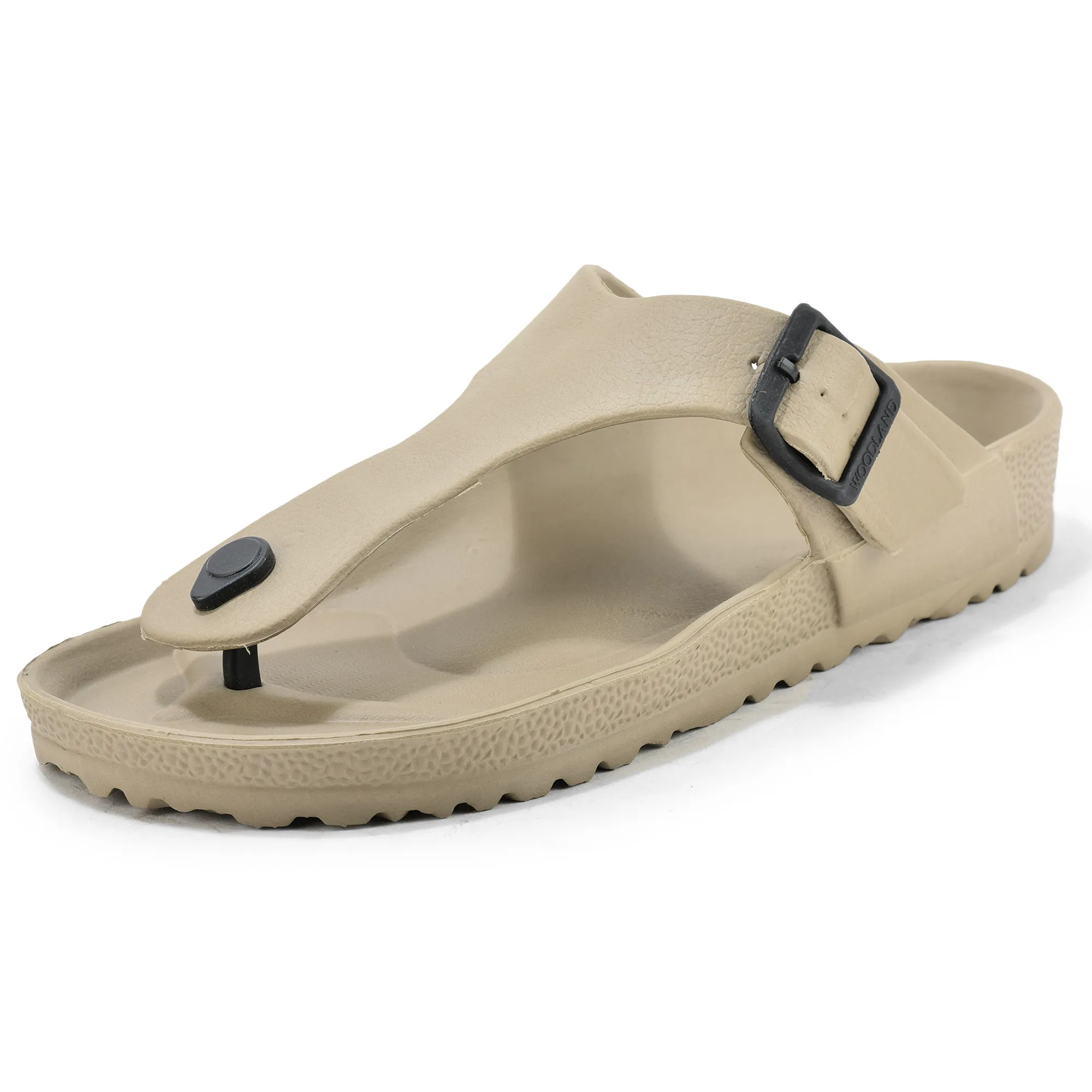 Beige Leather Sandal for Men - Thumbnail 11