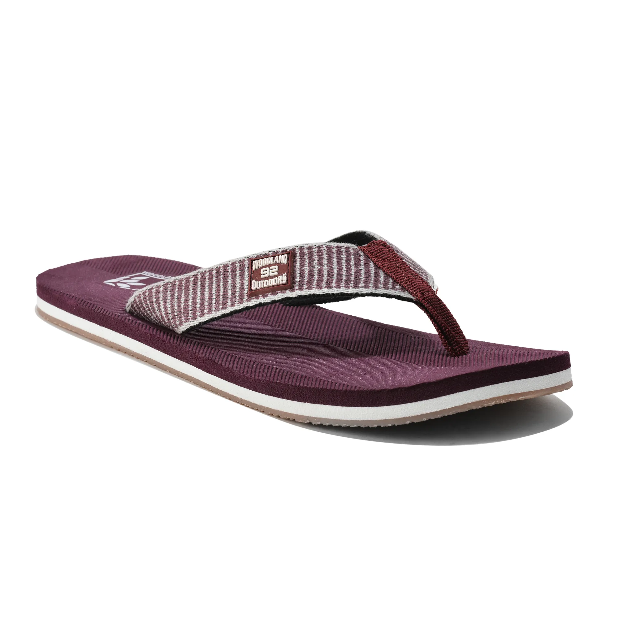 Men Maroon EVA Flip-Flop Slippers with Textured Sole - Thumbnail 4
