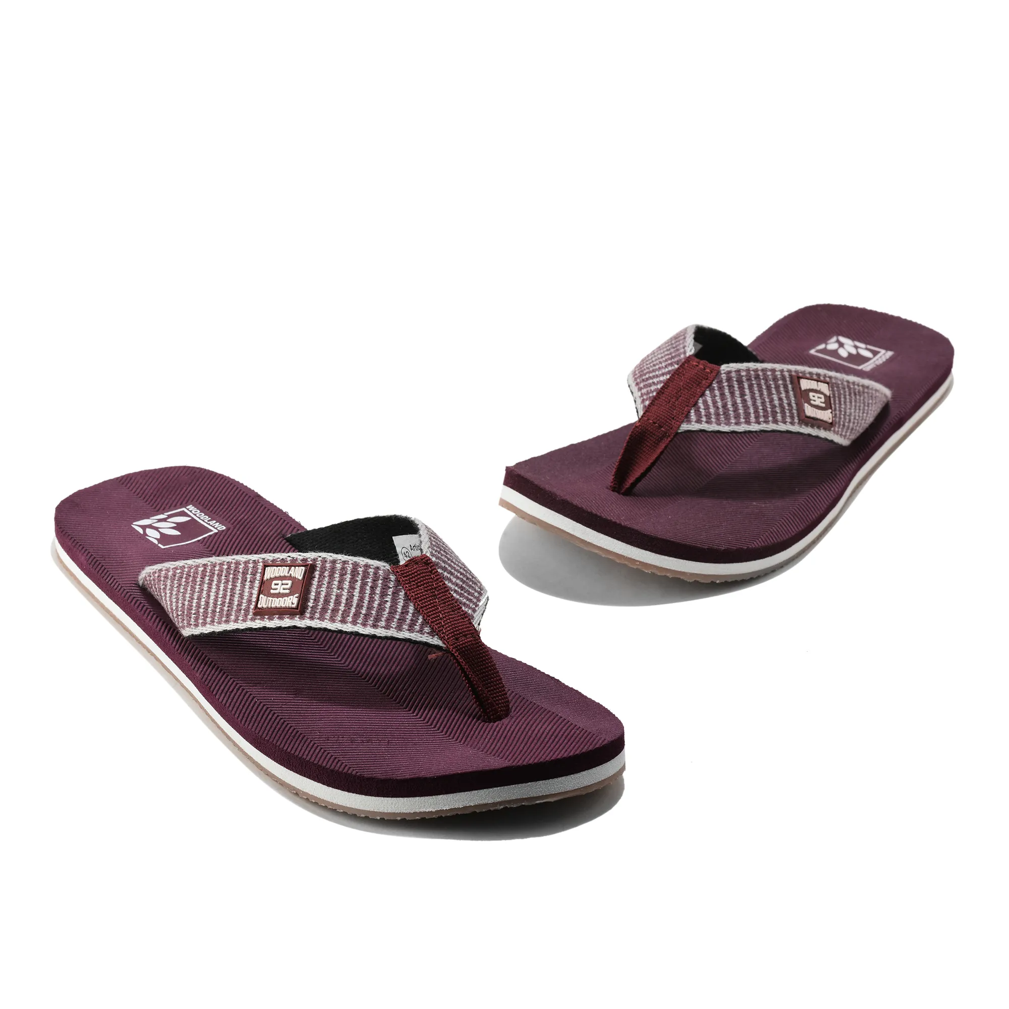 Men Maroon EVA Flip-Flop Slippers with Textured Sole - Thumbnail 5