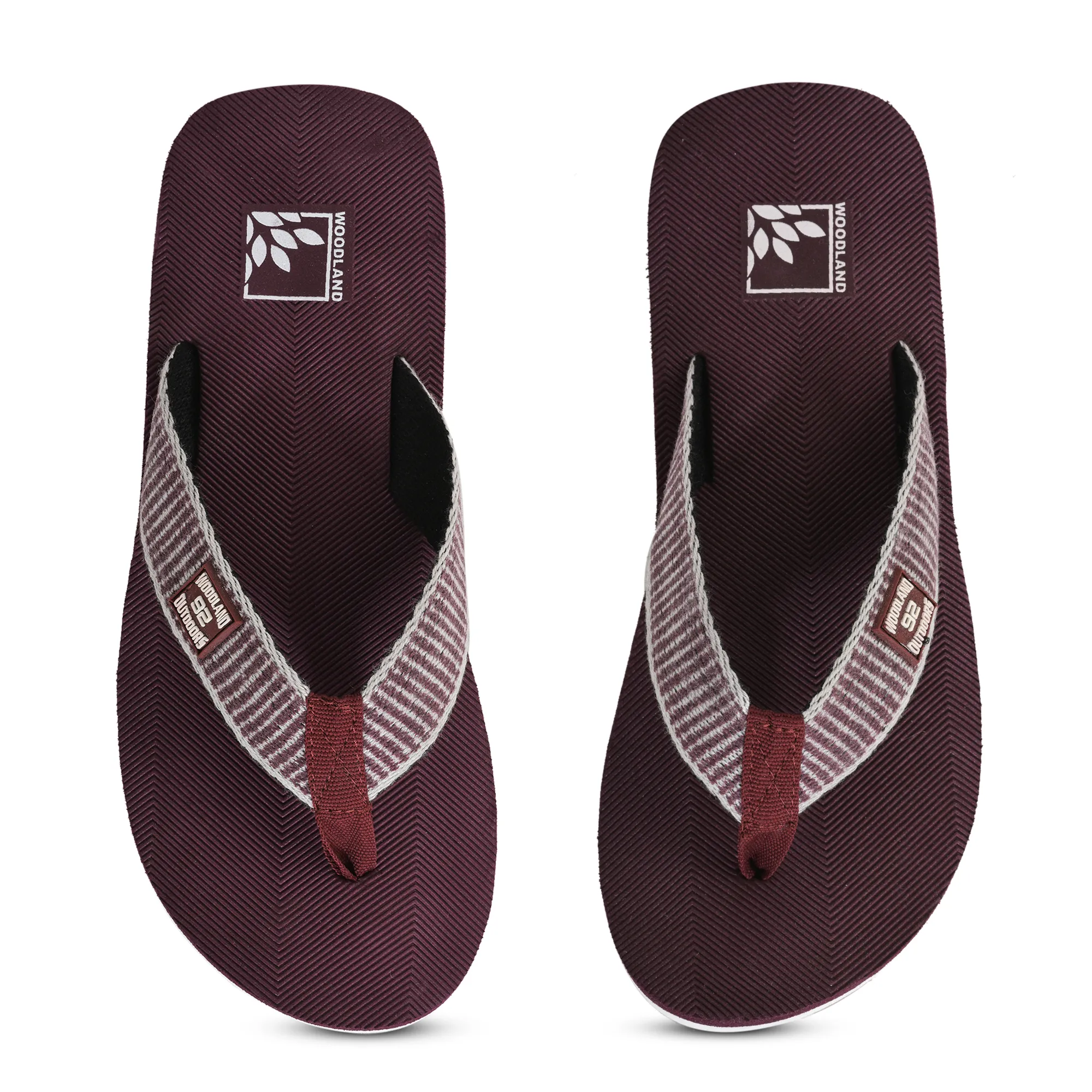 Men Maroon EVA Flip-Flop Slippers with Textured Sole - Thumbnail 6