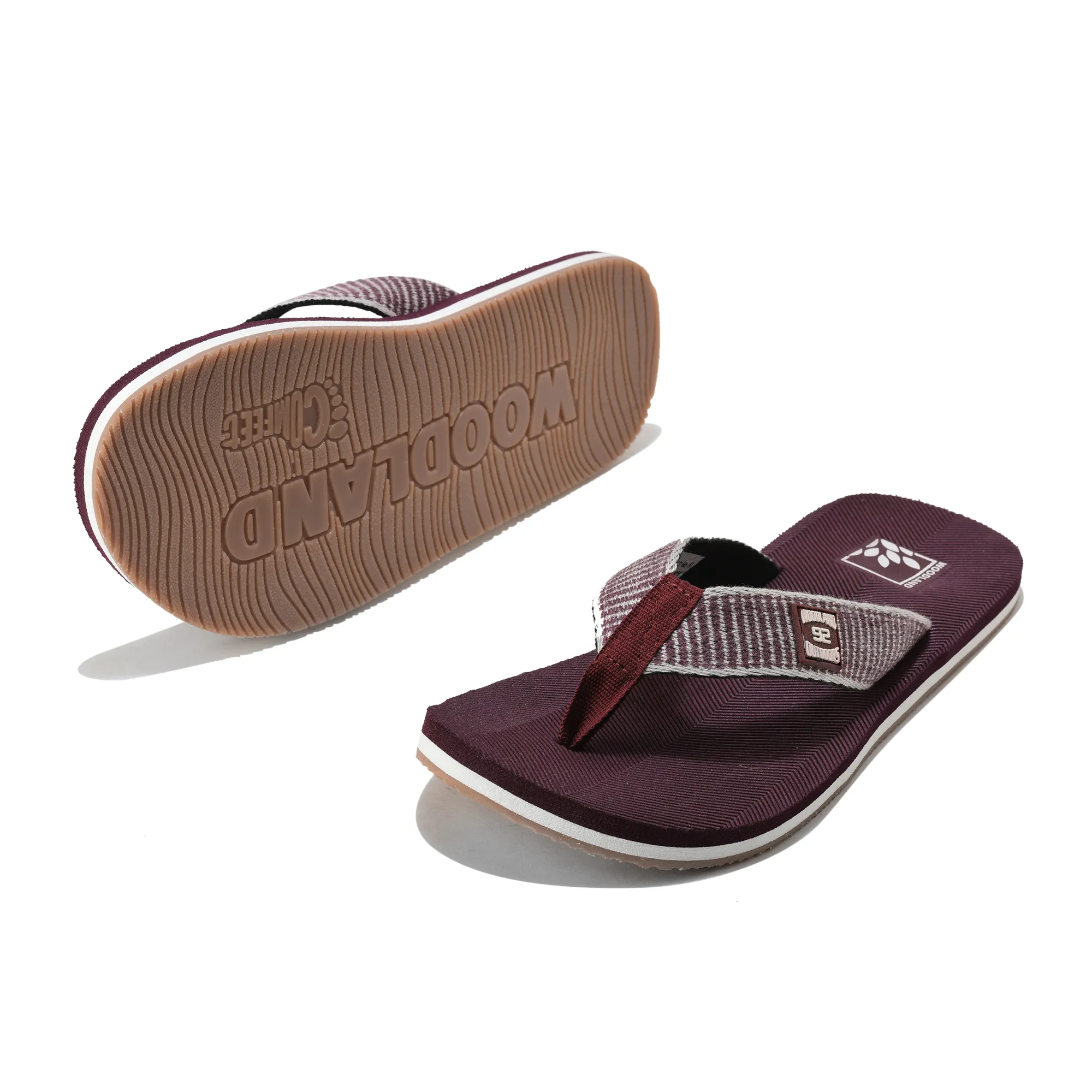 Men Maroon EVA Flip-Flop Slippers with Textured Sole - Thumbnail 7
