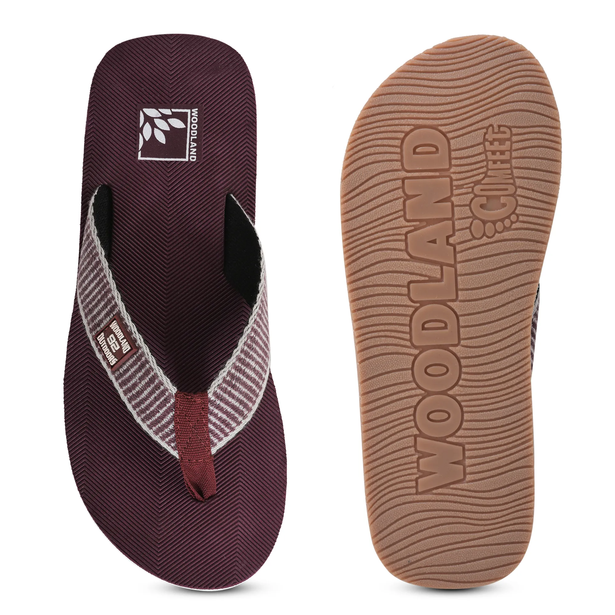 Men Maroon EVA Flip-Flop Slippers with Textured Sole - Thumbnail 10