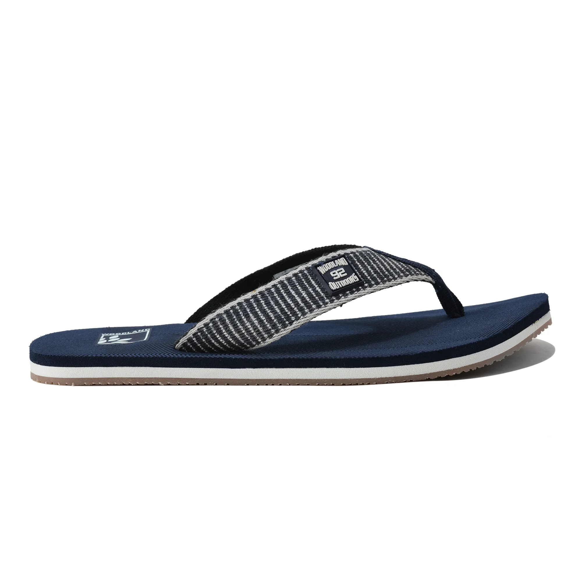 Men Navy EVA Flip-Flop Slippers with Textured Sole - Thumbnail 2