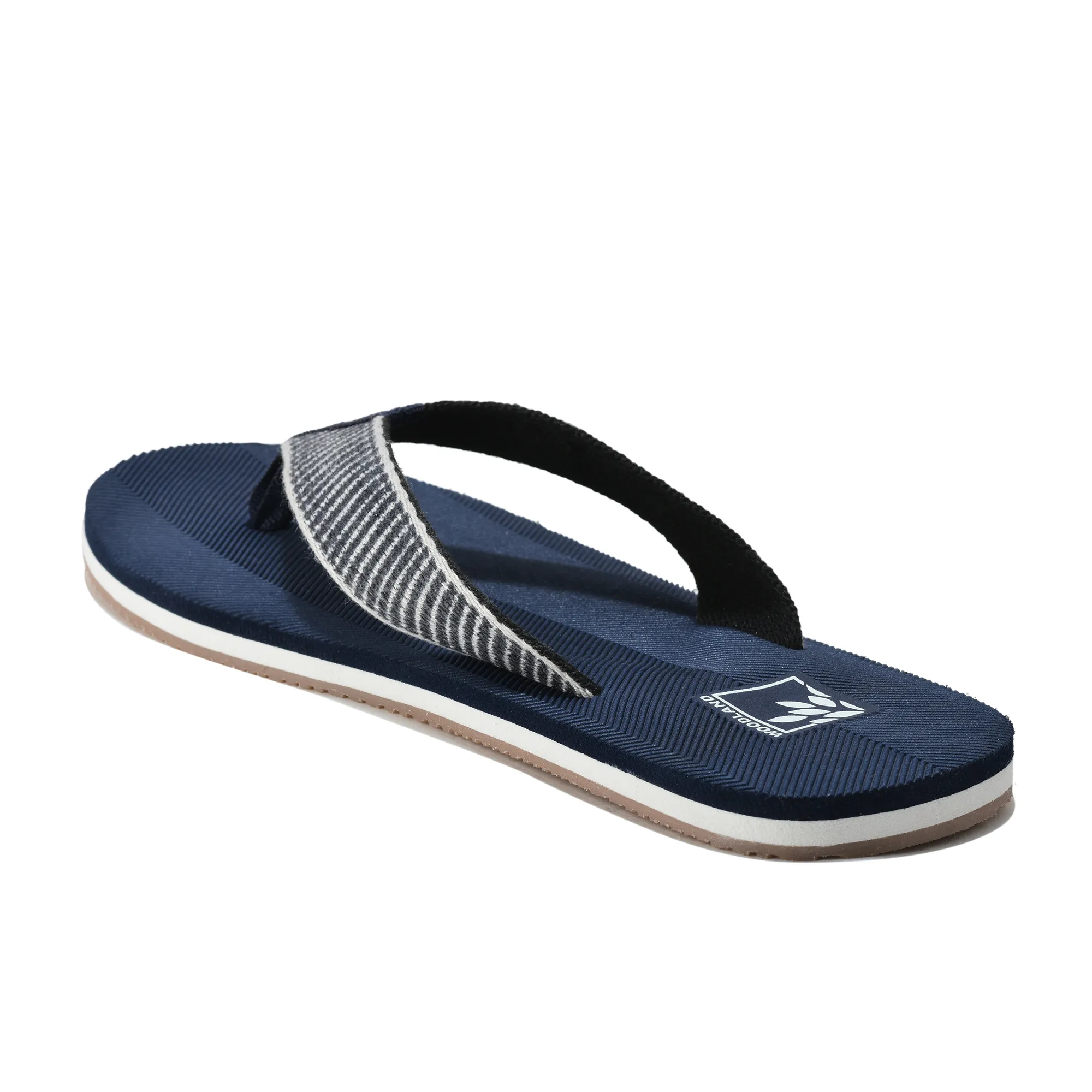 Men Navy EVA Flip-Flop Slippers with Textured Sole - Thumbnail 8