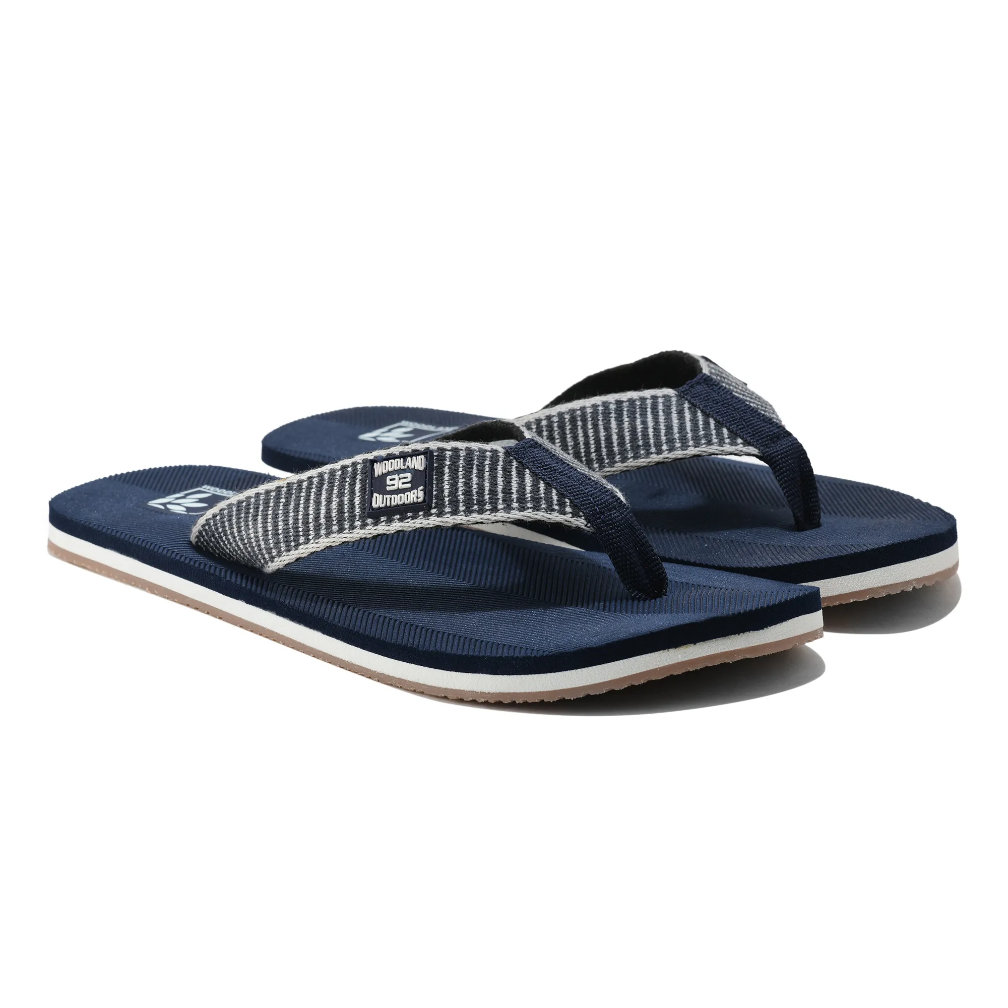 Men Navy EVA Flip-Flop Slippers with Textured Sole - Thumbnail 9