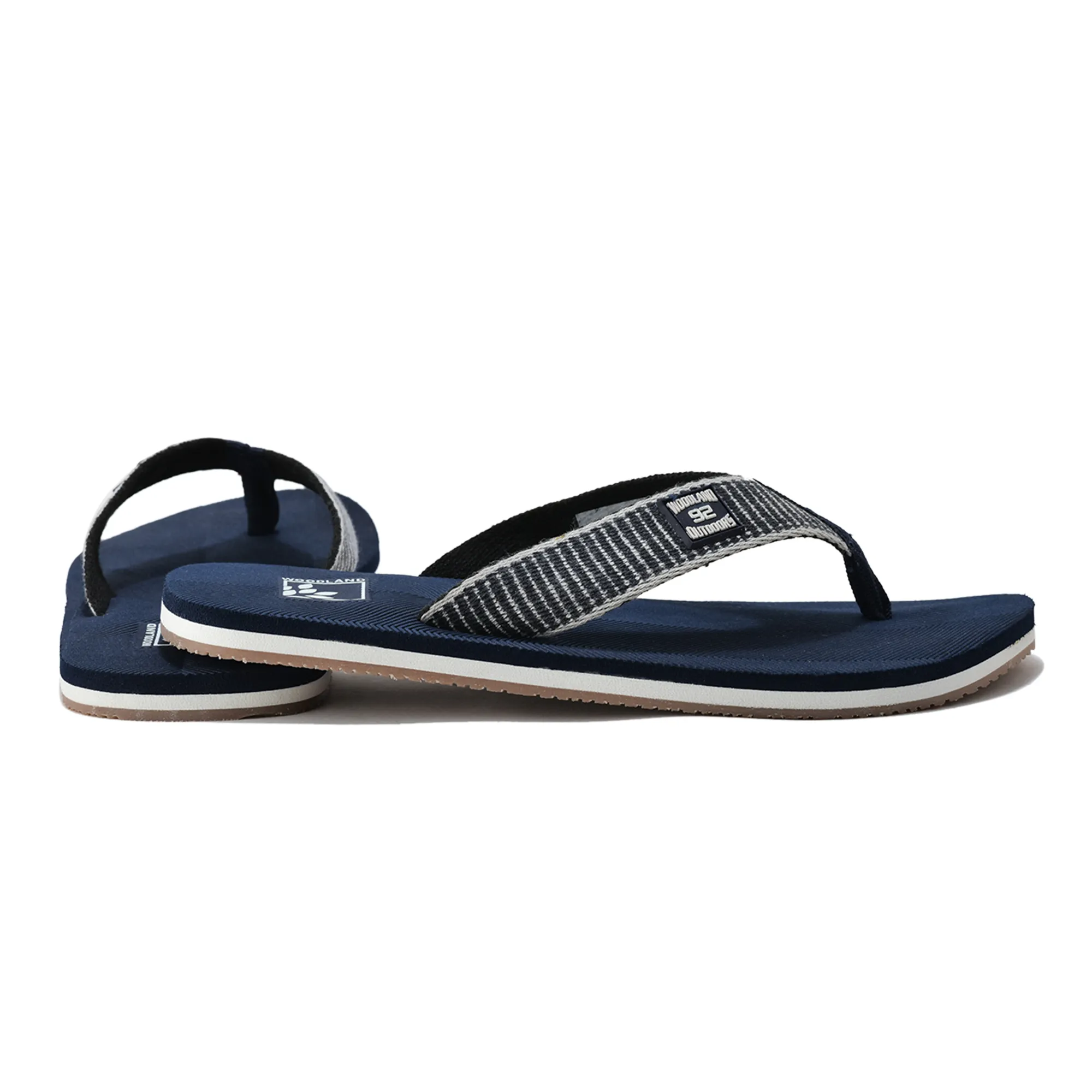 Men Navy EVA Flip-Flop Slippers with Textured Sole - Thumbnail 11